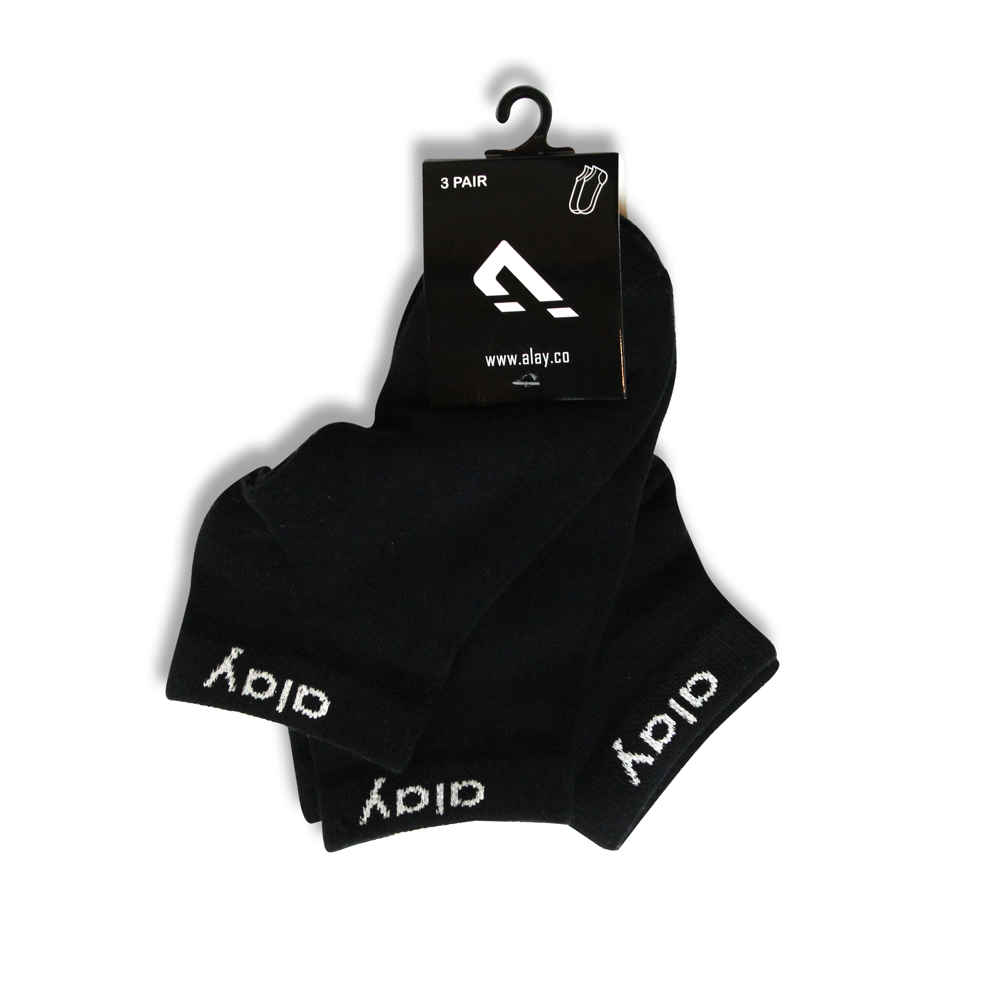 Arc Ankle Socks - Black (Pack of 3)
