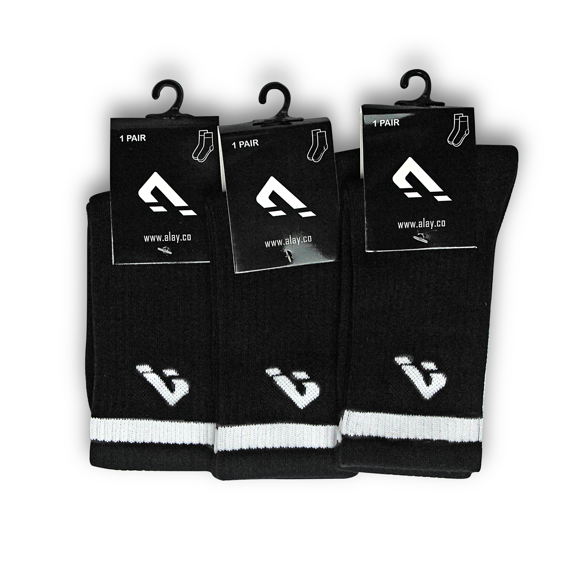 Powerknit Crew Socks - Black (Pack of 3)