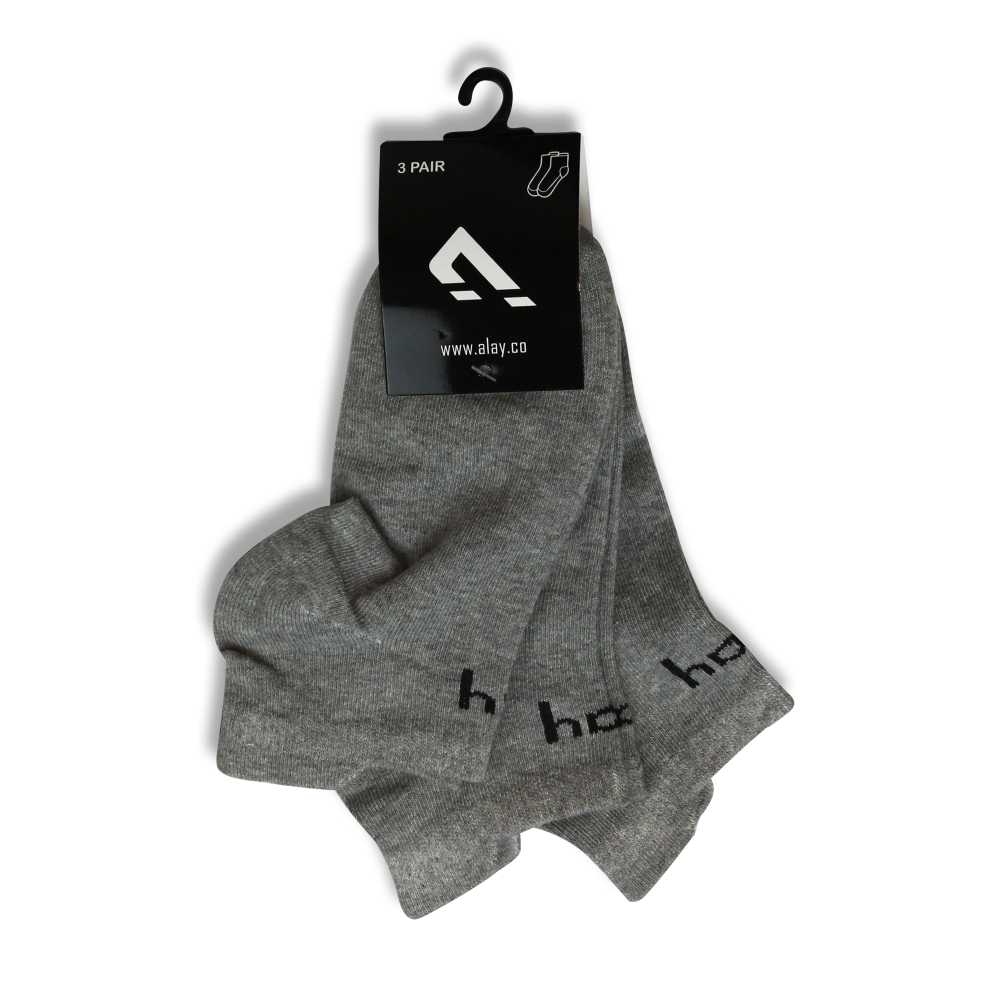 Tempo High Heel Socks - Grey (Pack of 3)