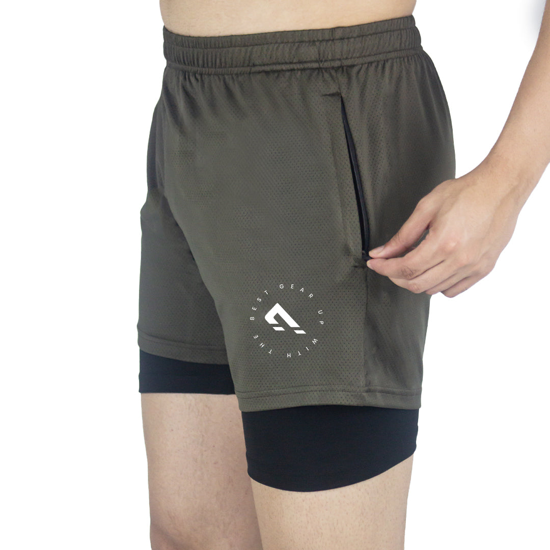 Swift Compression Shorts Olive – Alay - Main Image