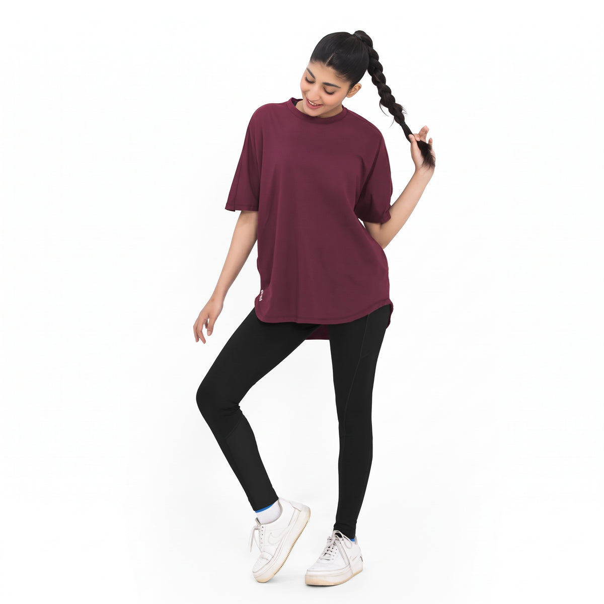 Flow Bat Tee - Burgundy