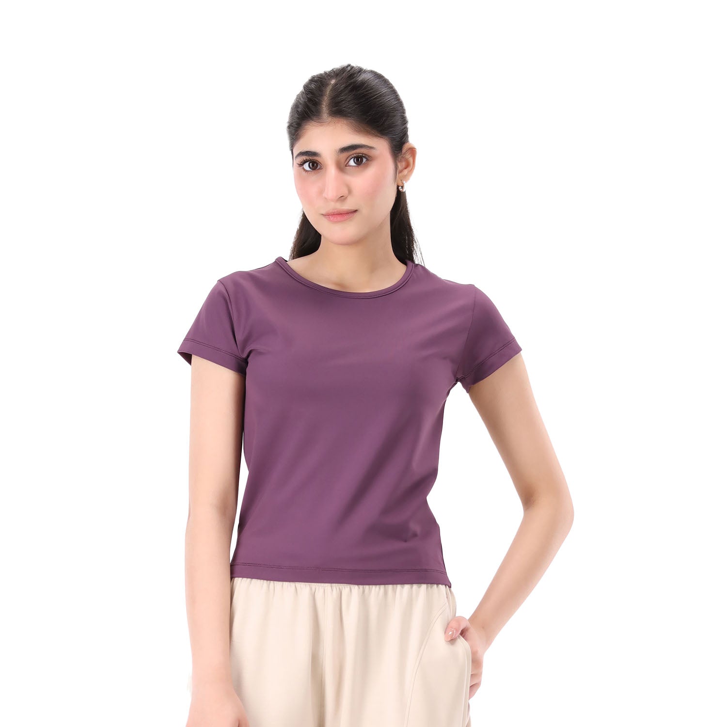 Pose Fitted Tee - Dusty Mauve