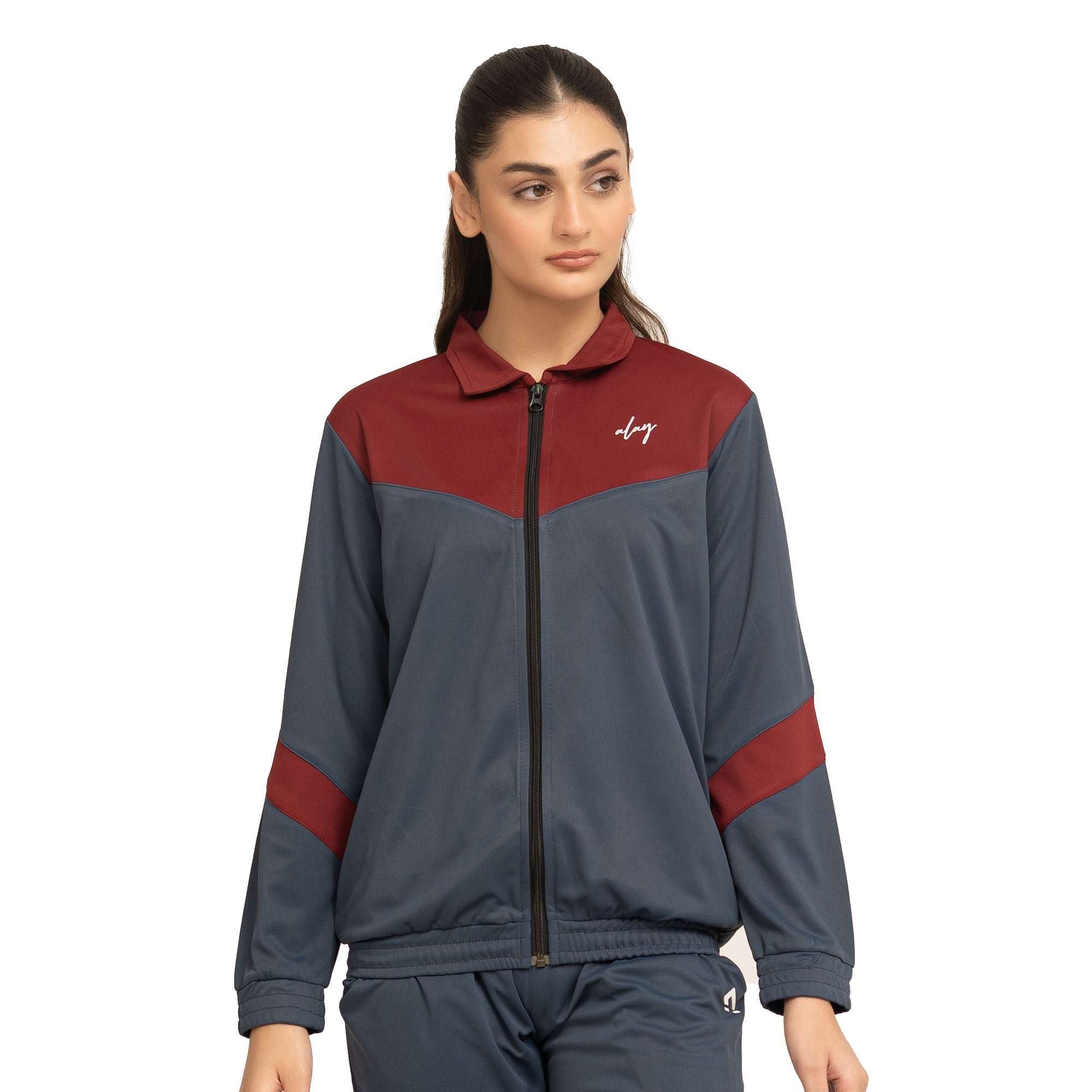 Wave Tracksuit - Navy/Maroon