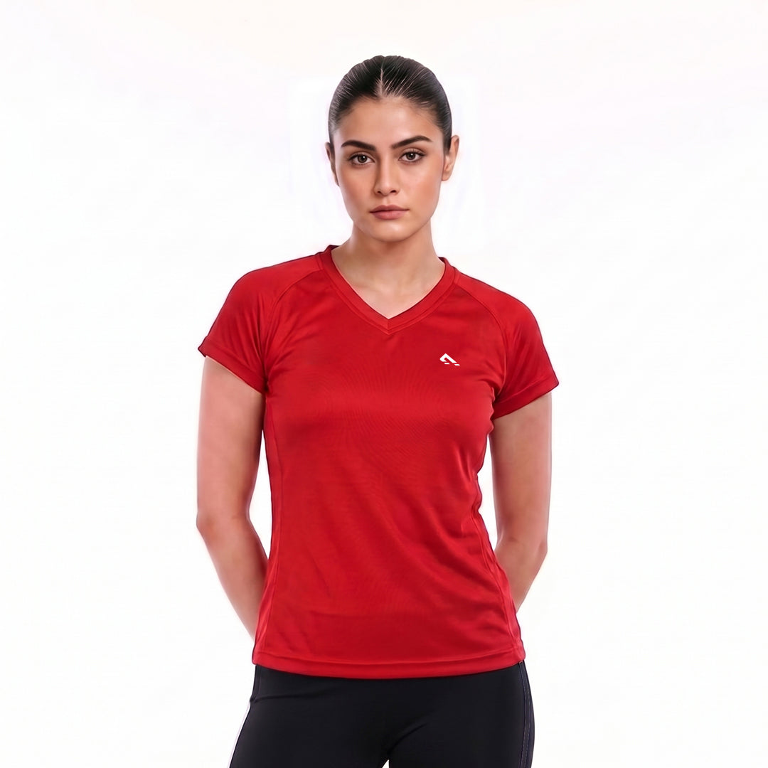 Active V- Neck (Red)