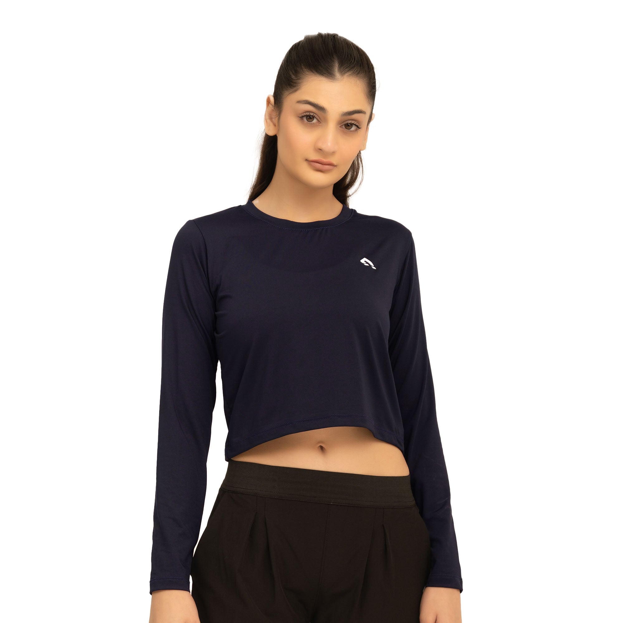 Icon Crop Tee - Navy