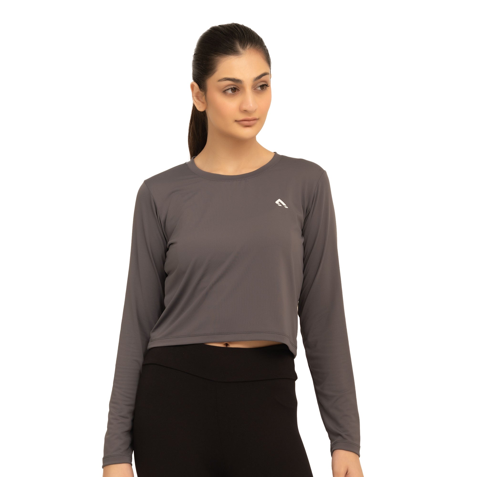 Icon Crop Tee - Grey