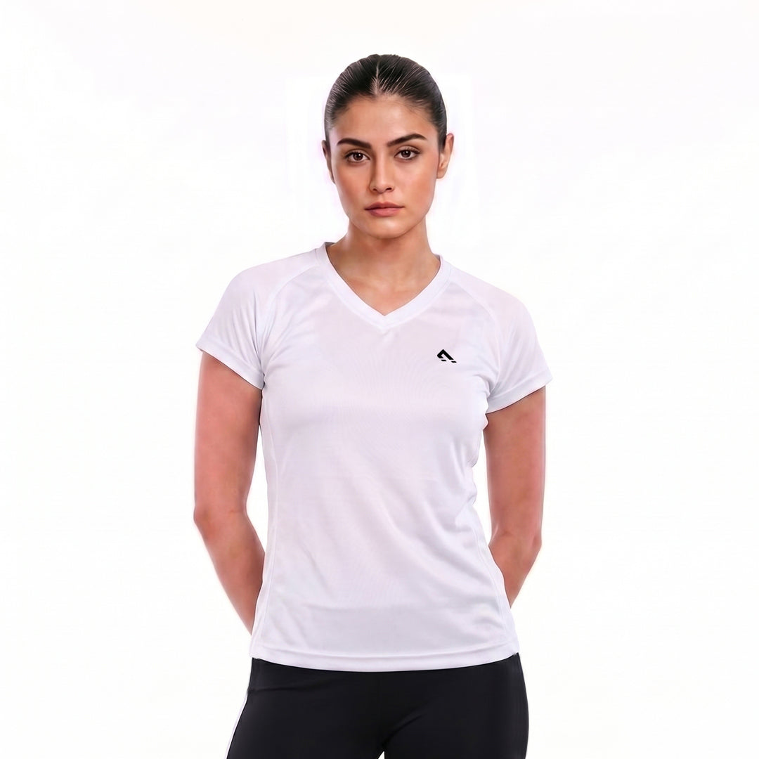 Active V- Neck (White)