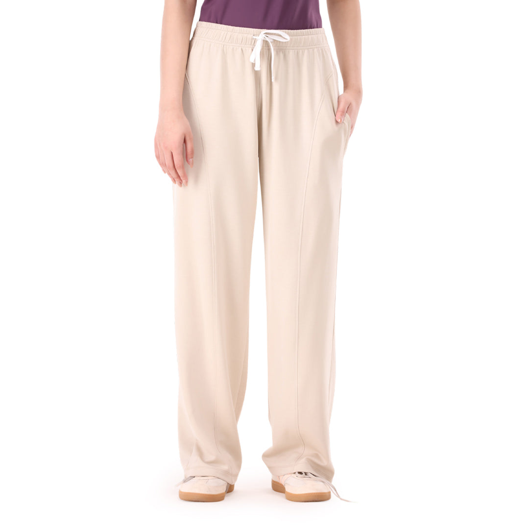 Veloura Wideleg Pant - Sand Beige