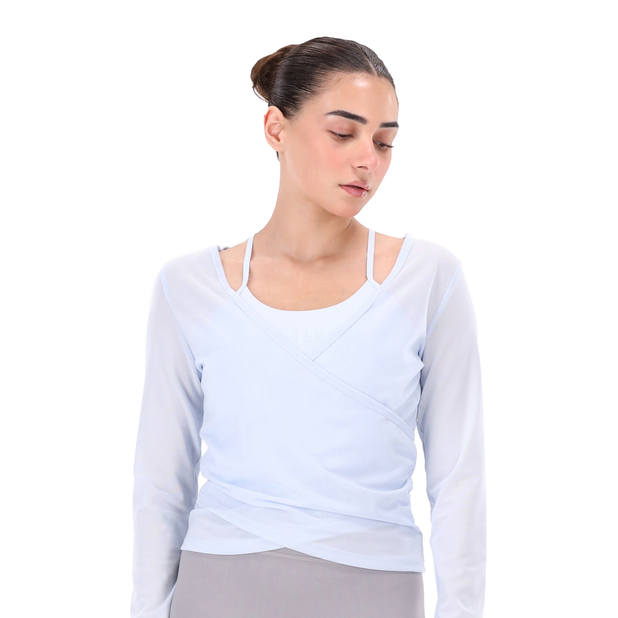 Girloft Mesh Top - Pale Aqua Blue