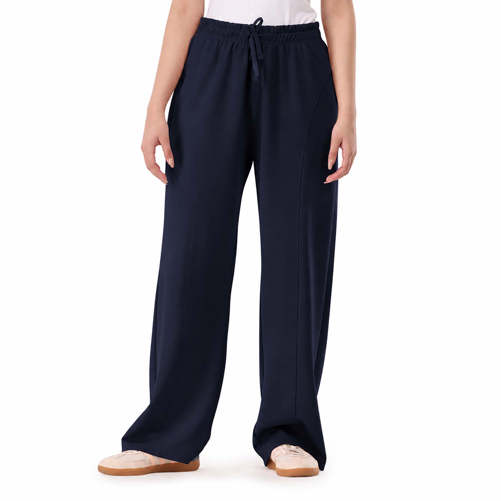 Veloura Wideleg Pant - Navy