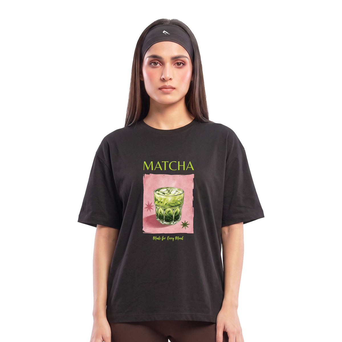 Matcha Mood Oversized Tee - Black