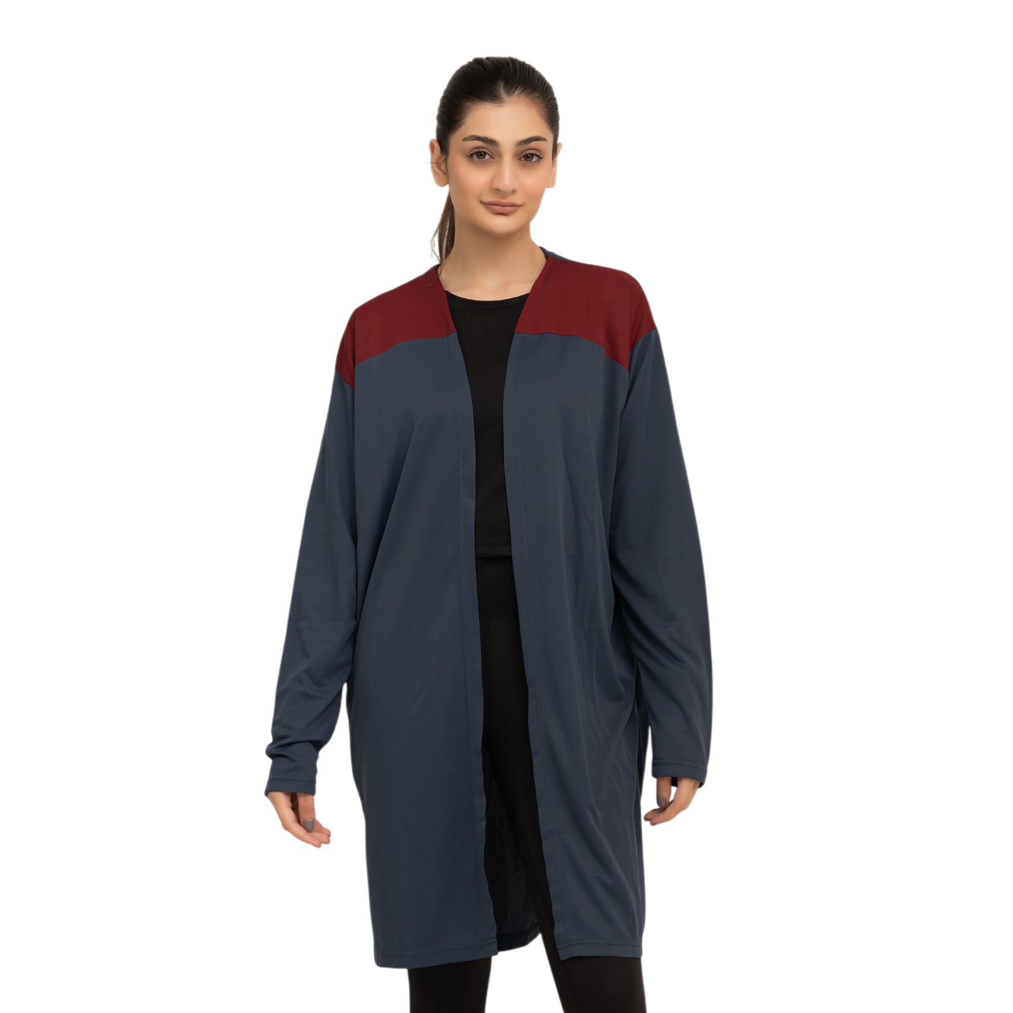 Clyde Cape - Navy/Maroon
