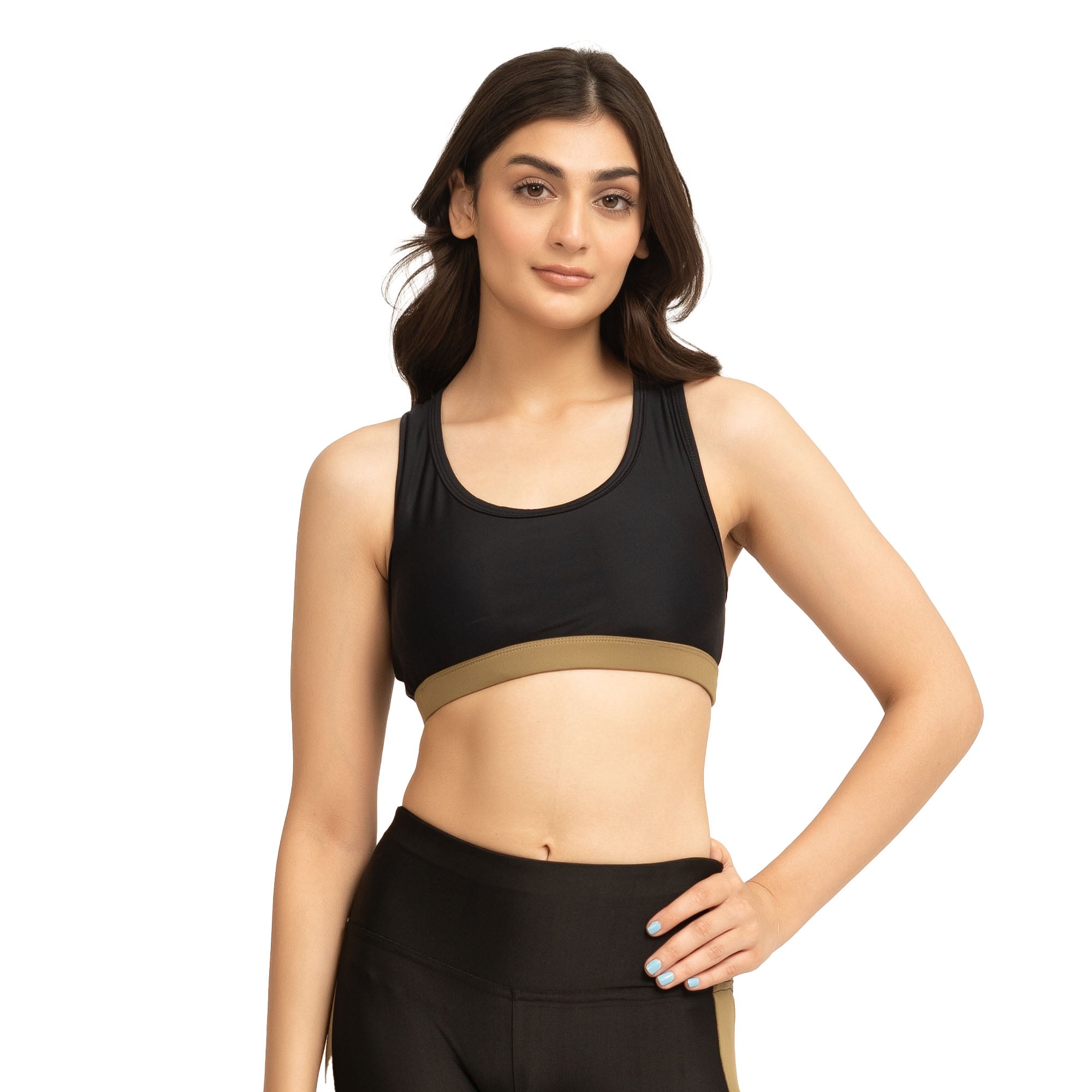 Allure Sports Bra - Black/Brown