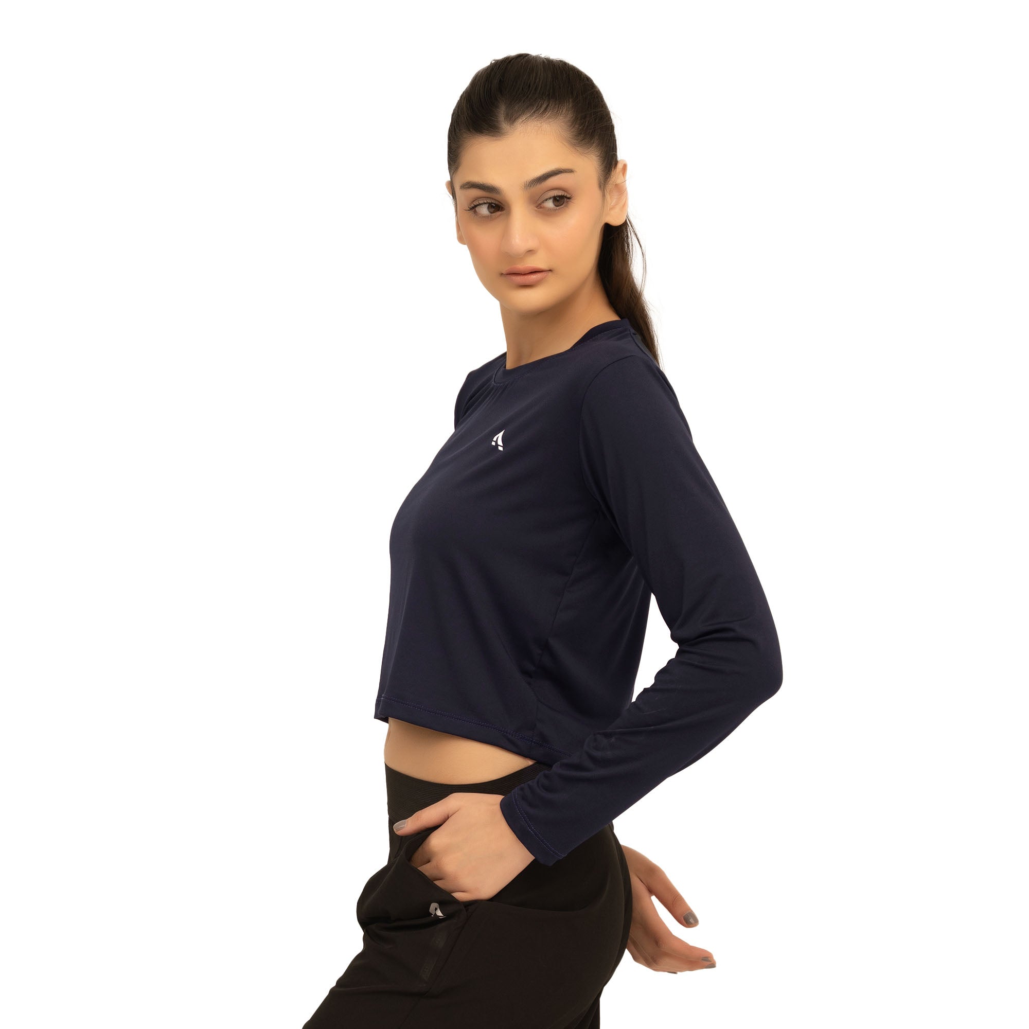 Icon Crop Tee - Navy