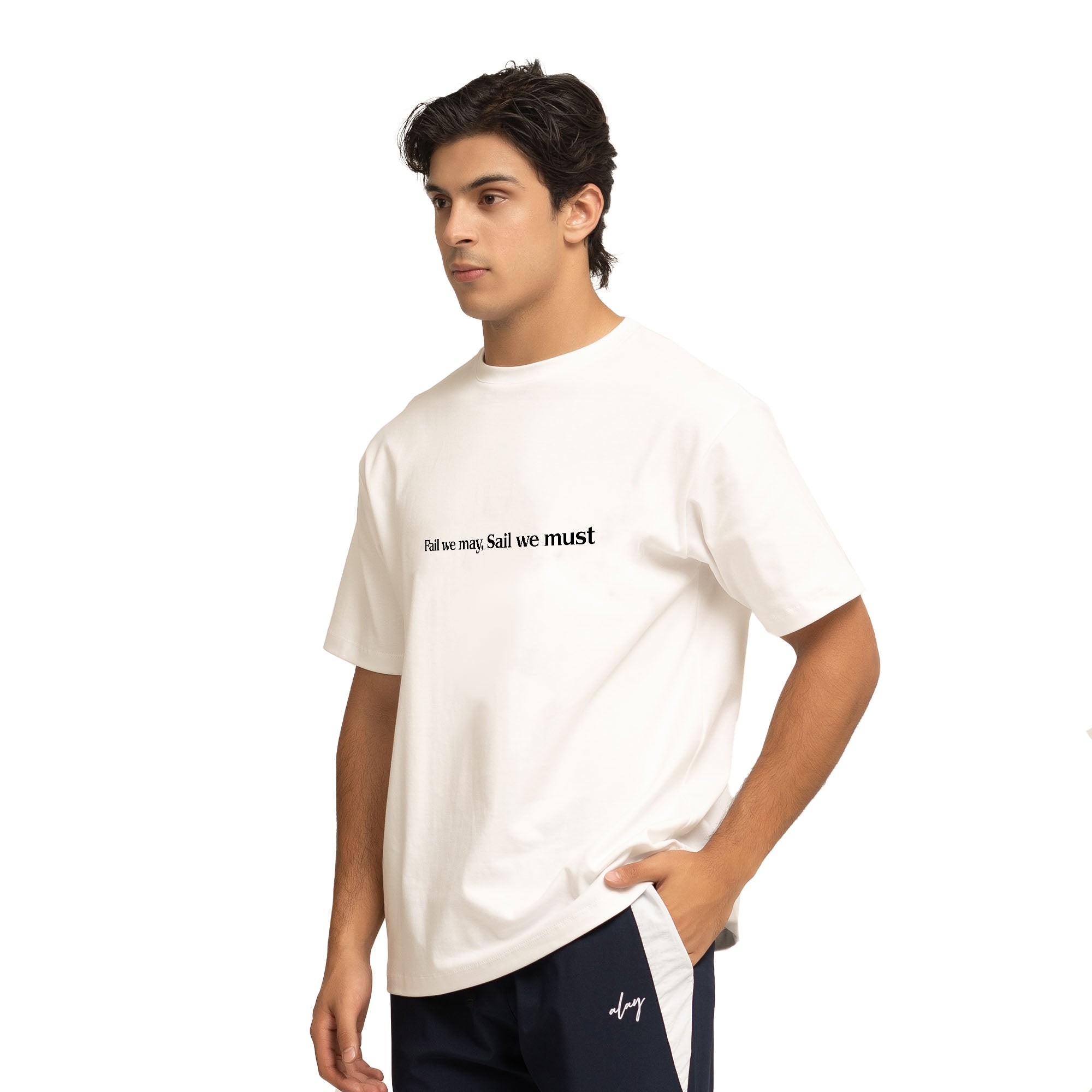 Pledge Oversize Tee with Text - White