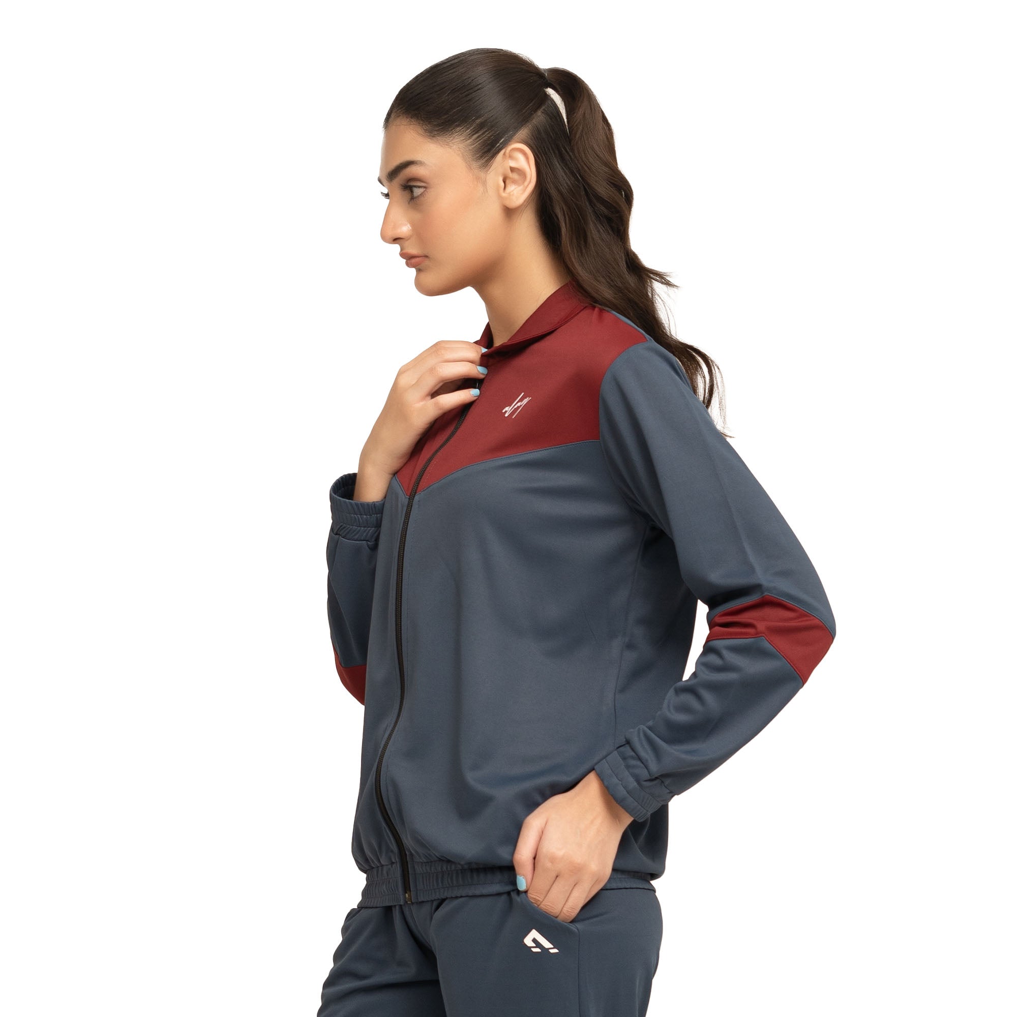 Wave Tracksuit - Navy/Maroon