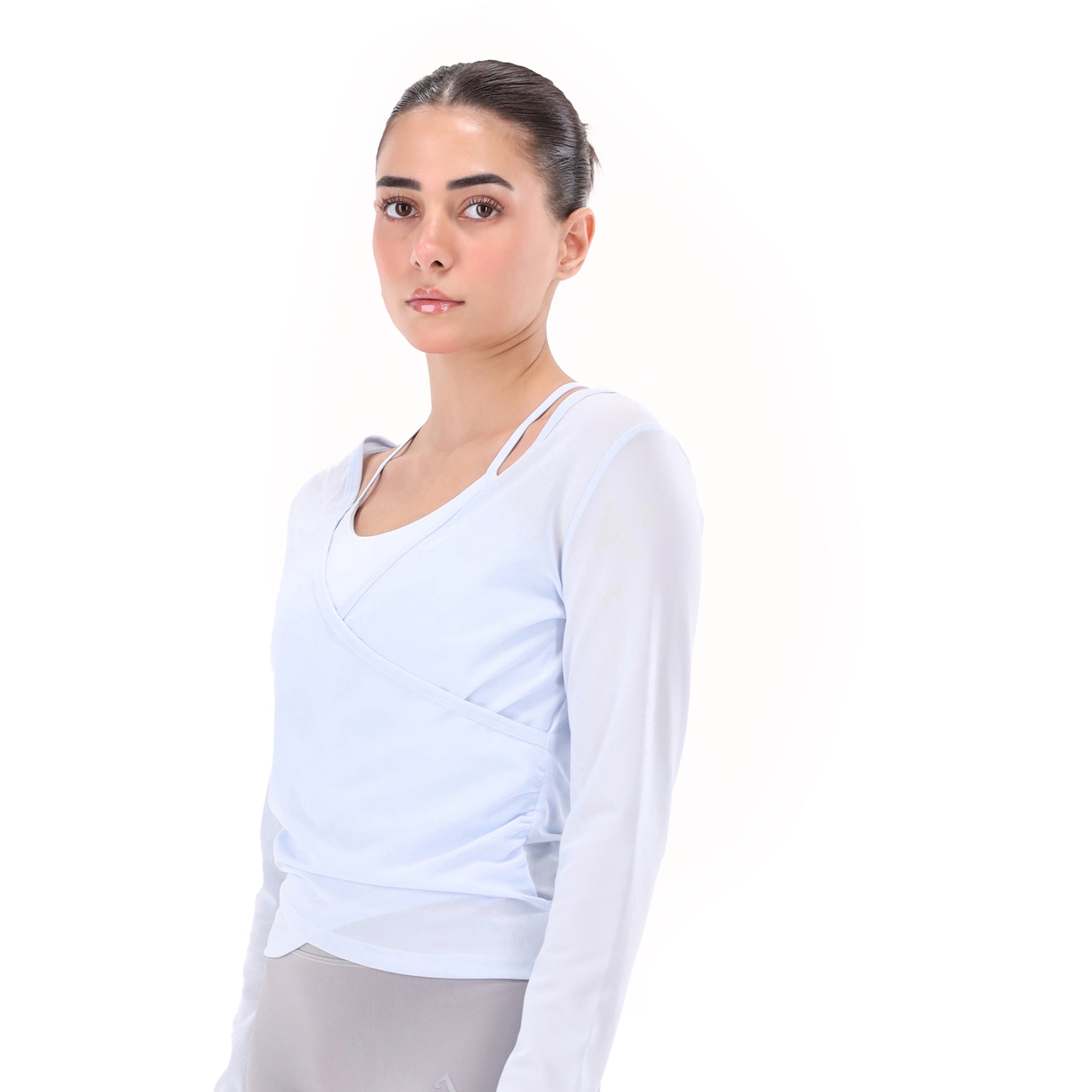 Girloft Mesh Top - Pale Aqua Blue