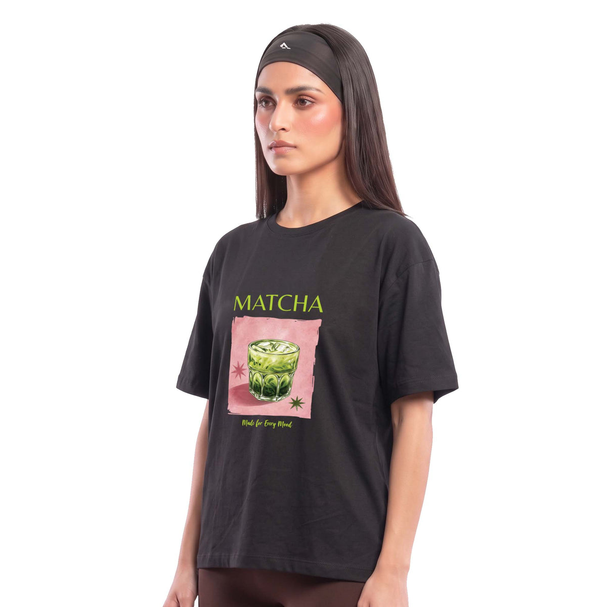 Matcha Mood Oversized Tee - Black