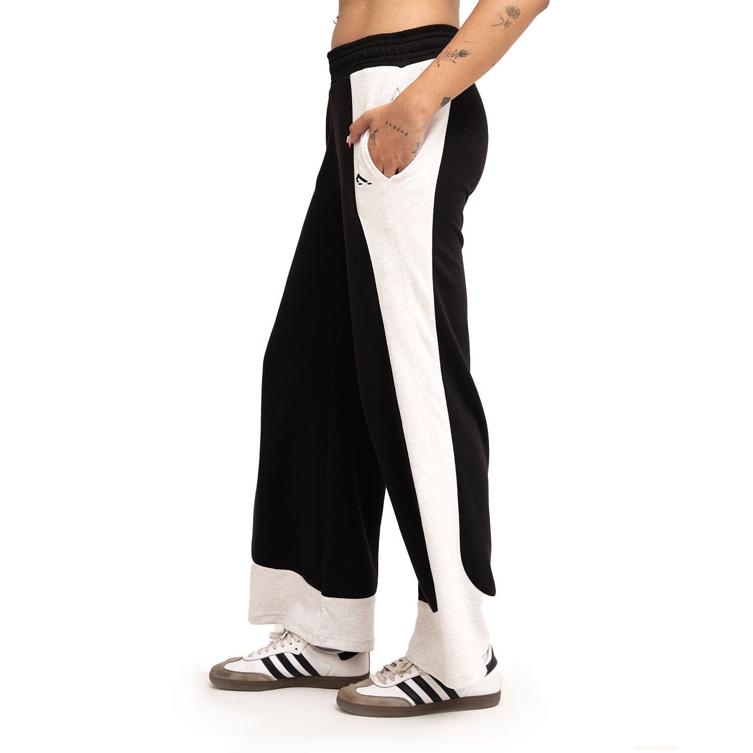 Loop Interlock Trousers - Black/White