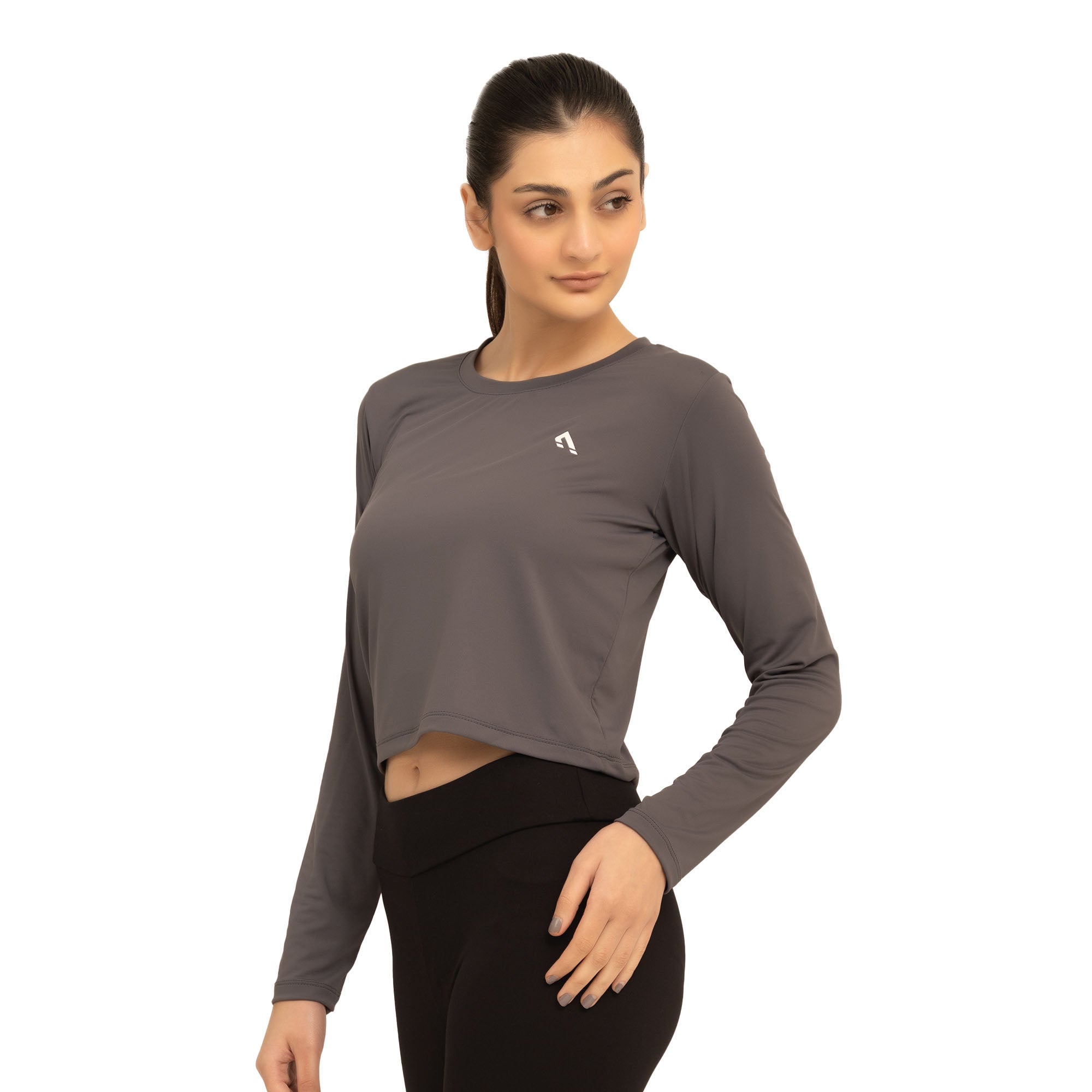 Icon Crop Tee - Grey