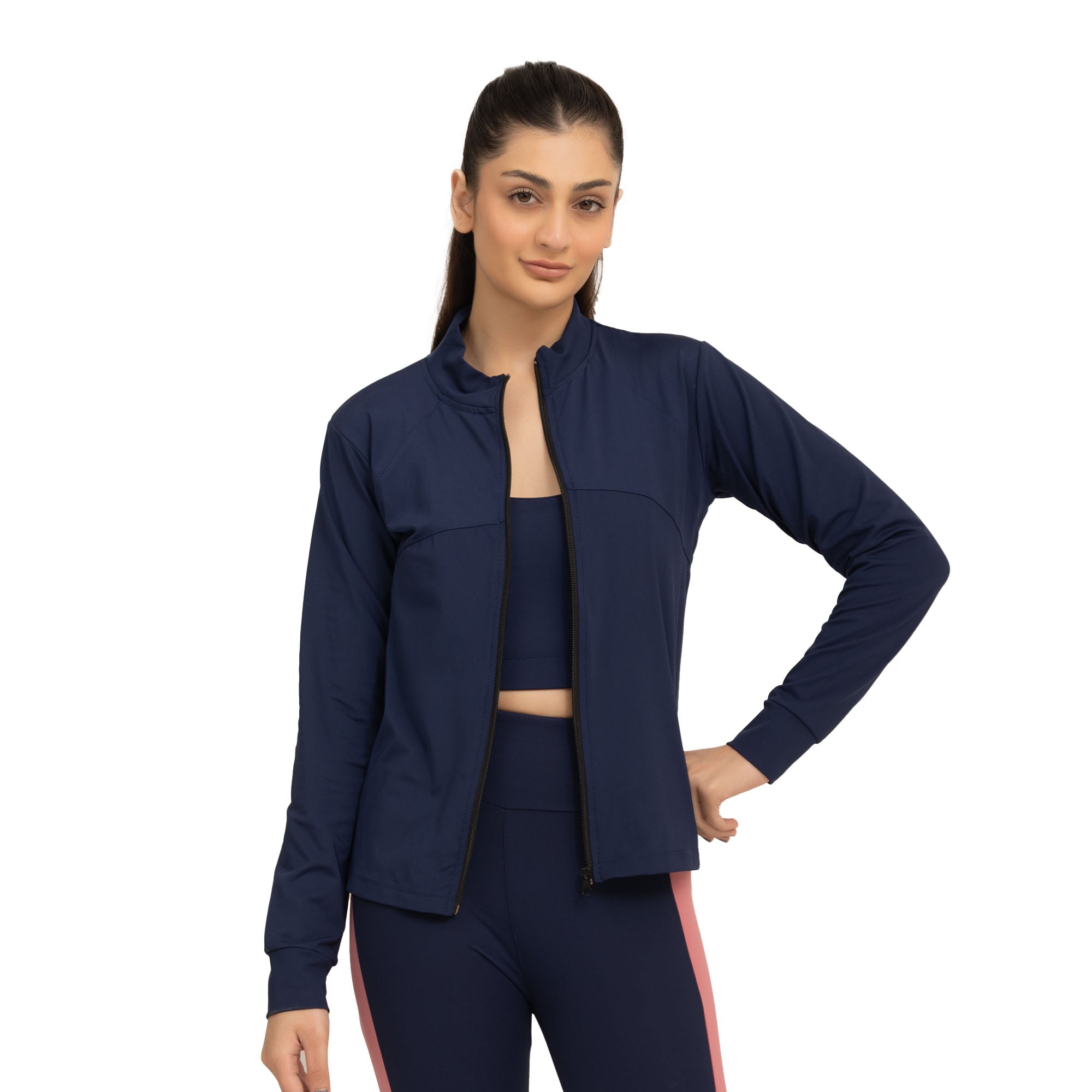 Femme Fit Zipper Jacket - Navy
