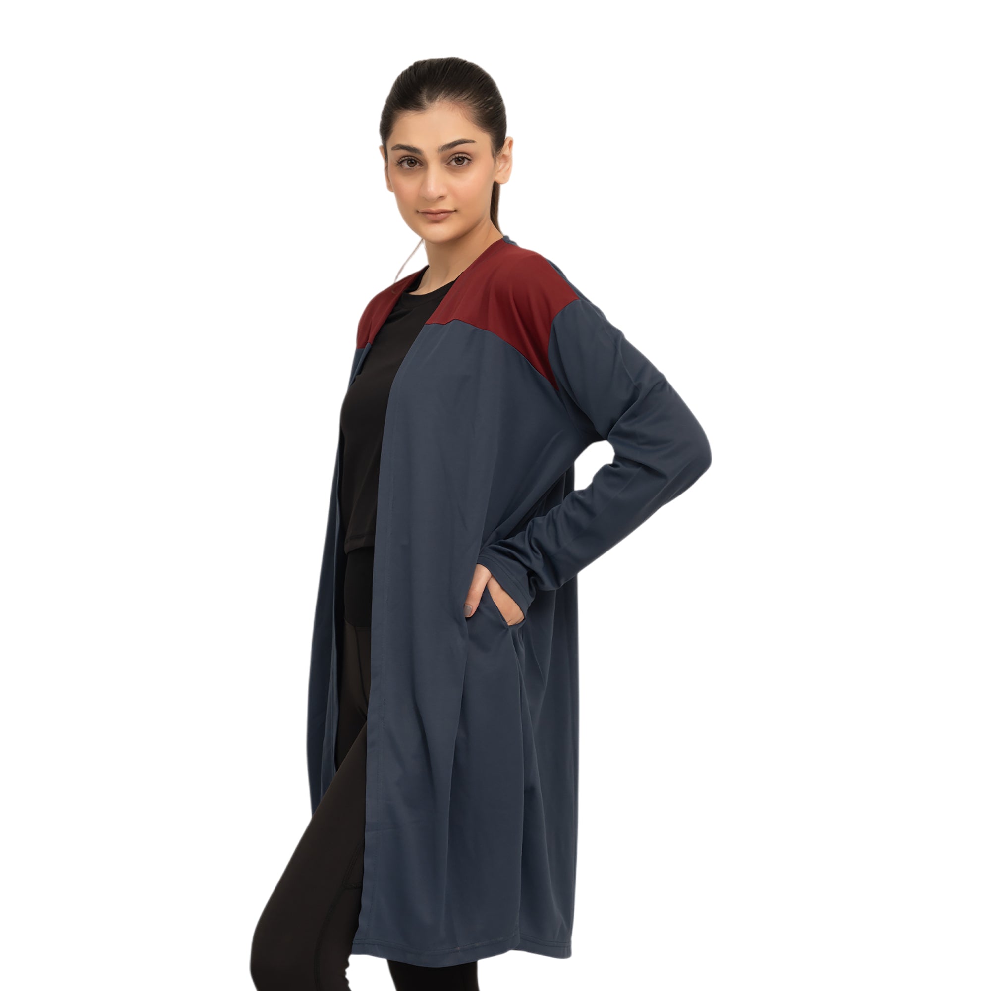 Clyde Cape - Navy/Maroon