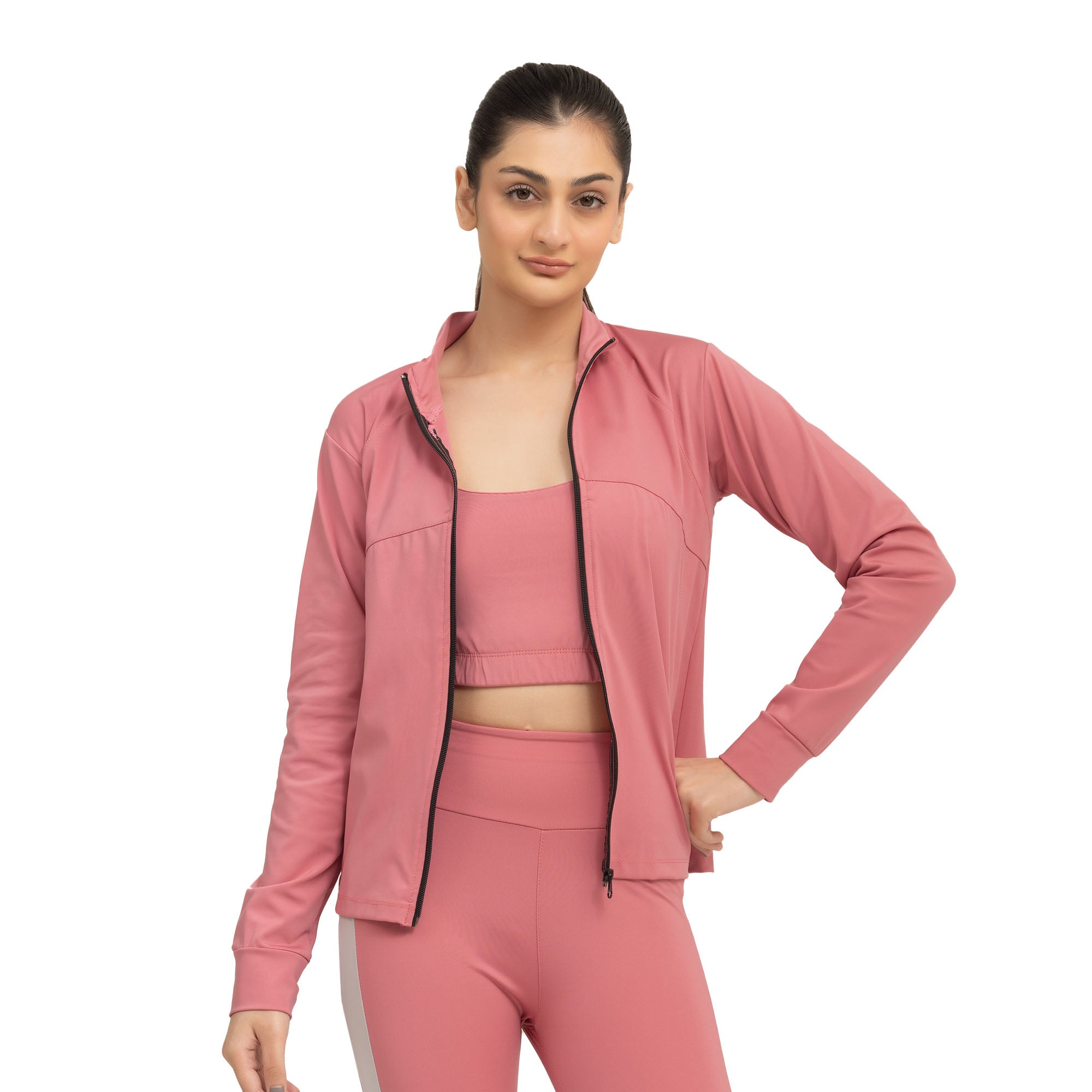 Femme Fit Zipper Jacket - Pink
