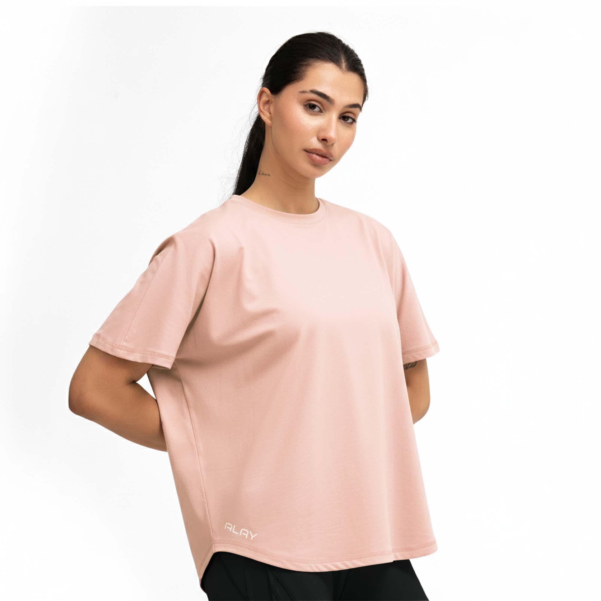 Flow Bat Tee - Pale Pink