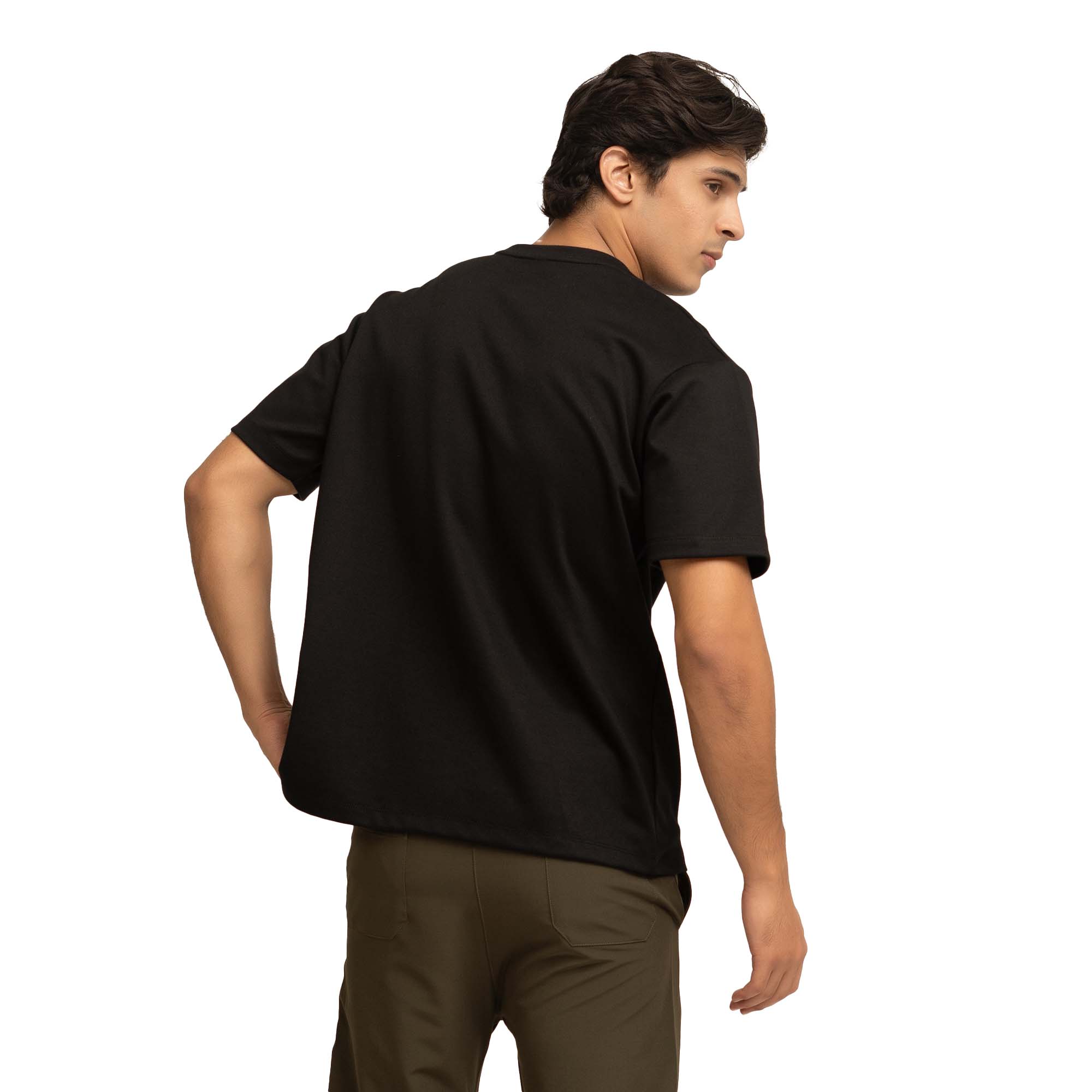 Pledge Oversize Tee with Text - Black