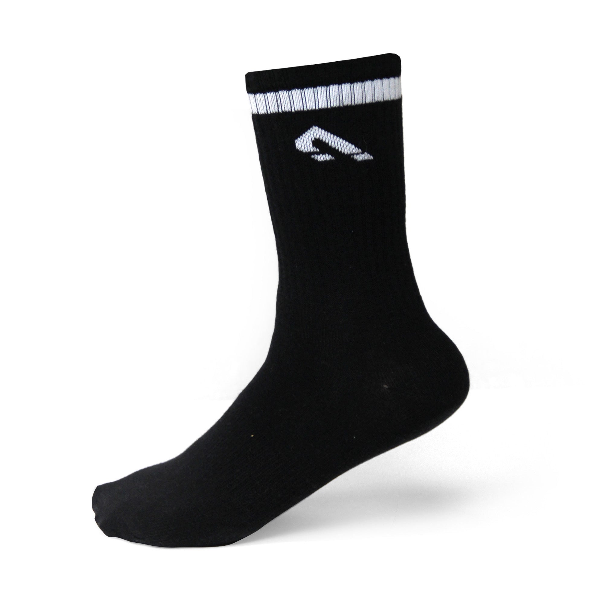 Powerknit Crew Socks - Light Grey/black/white