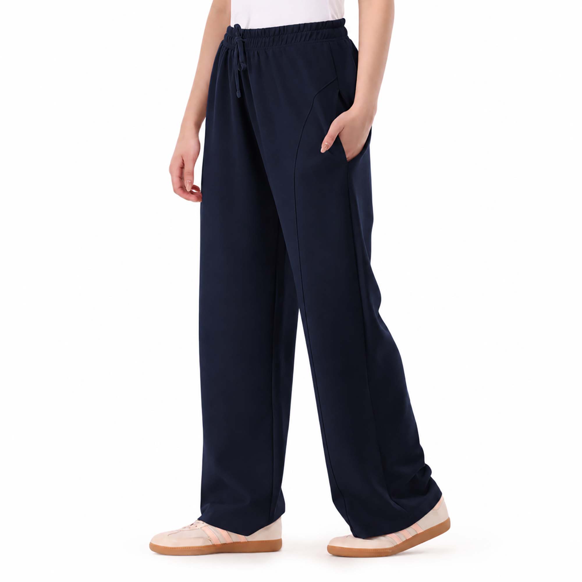 Veloura Wideleg Pant - Navy