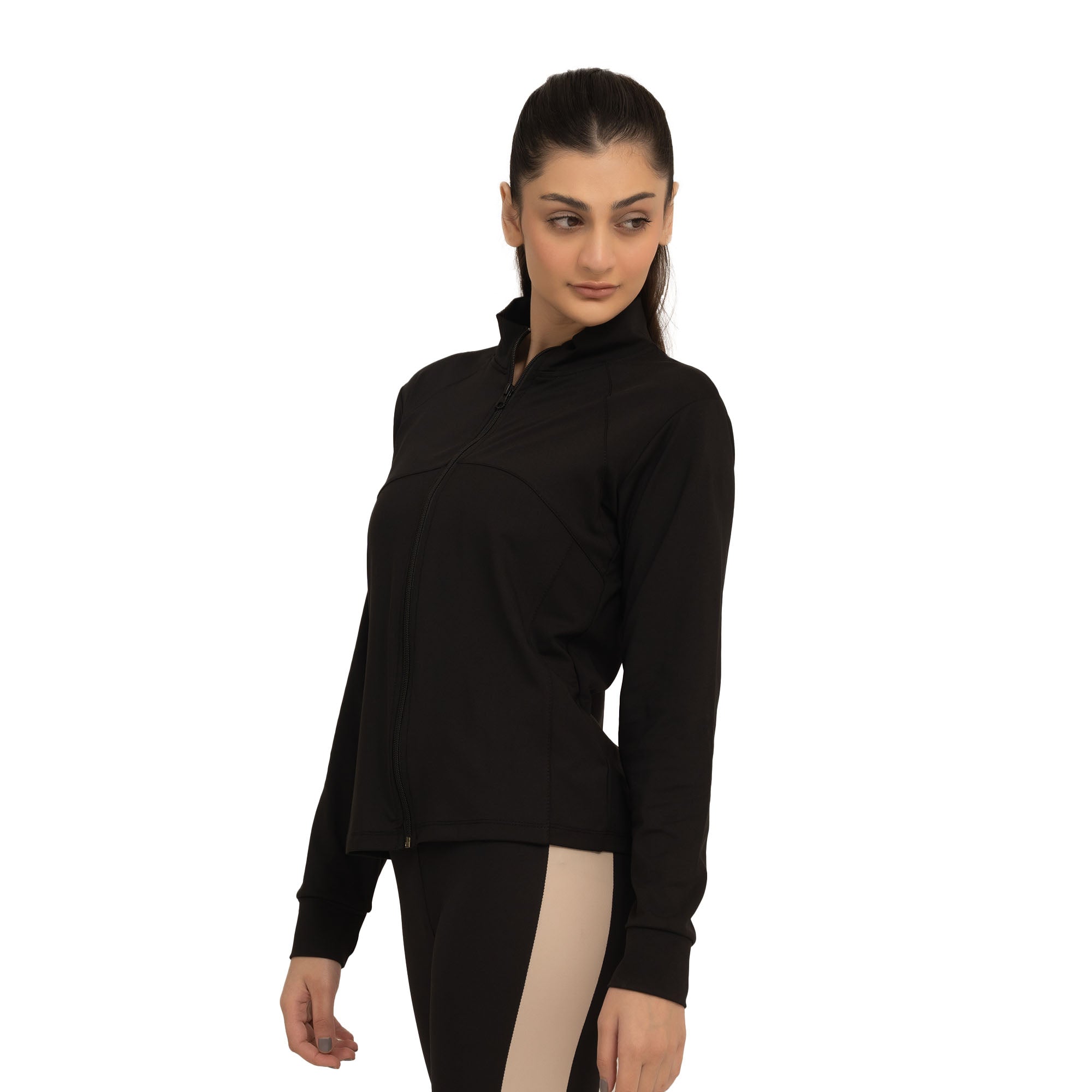 Femme Fit Zipper Jacket - Black