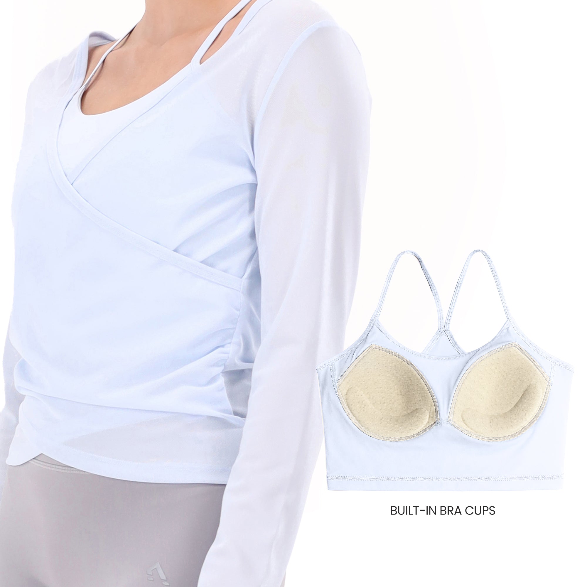 Girloft Mesh Top - Pale Aqua Blue