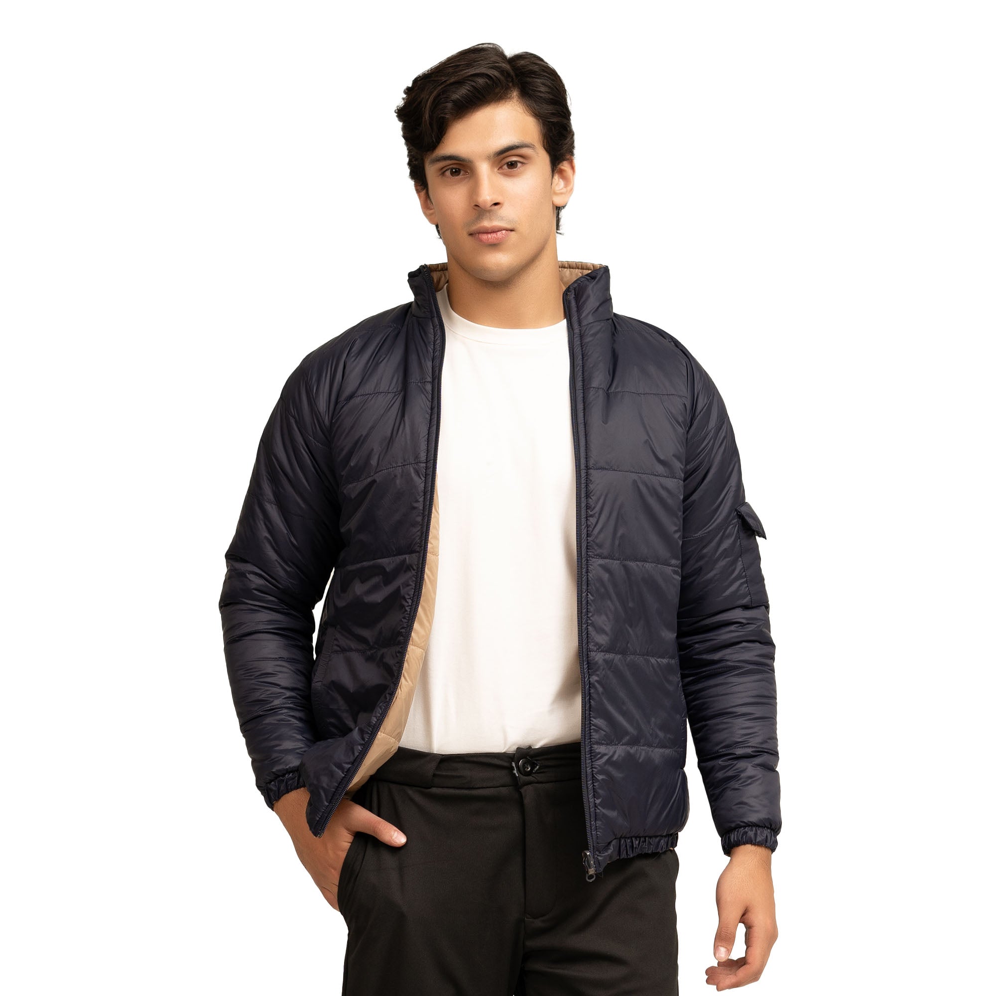 Zest Reversible Jacket - Blue/Camel