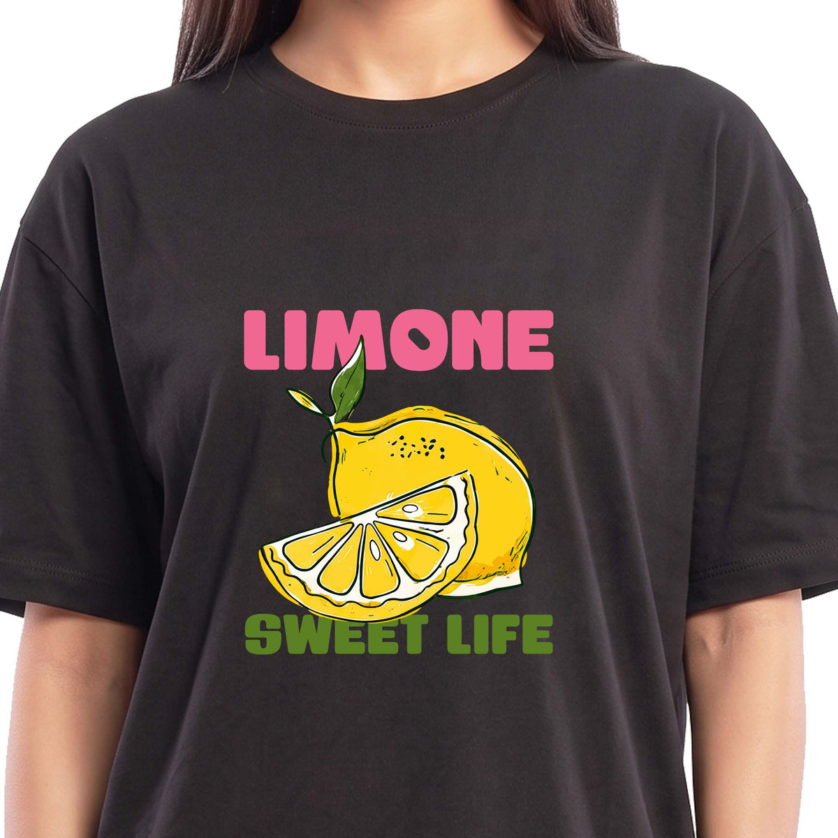 Limone Oversized Tee - Black