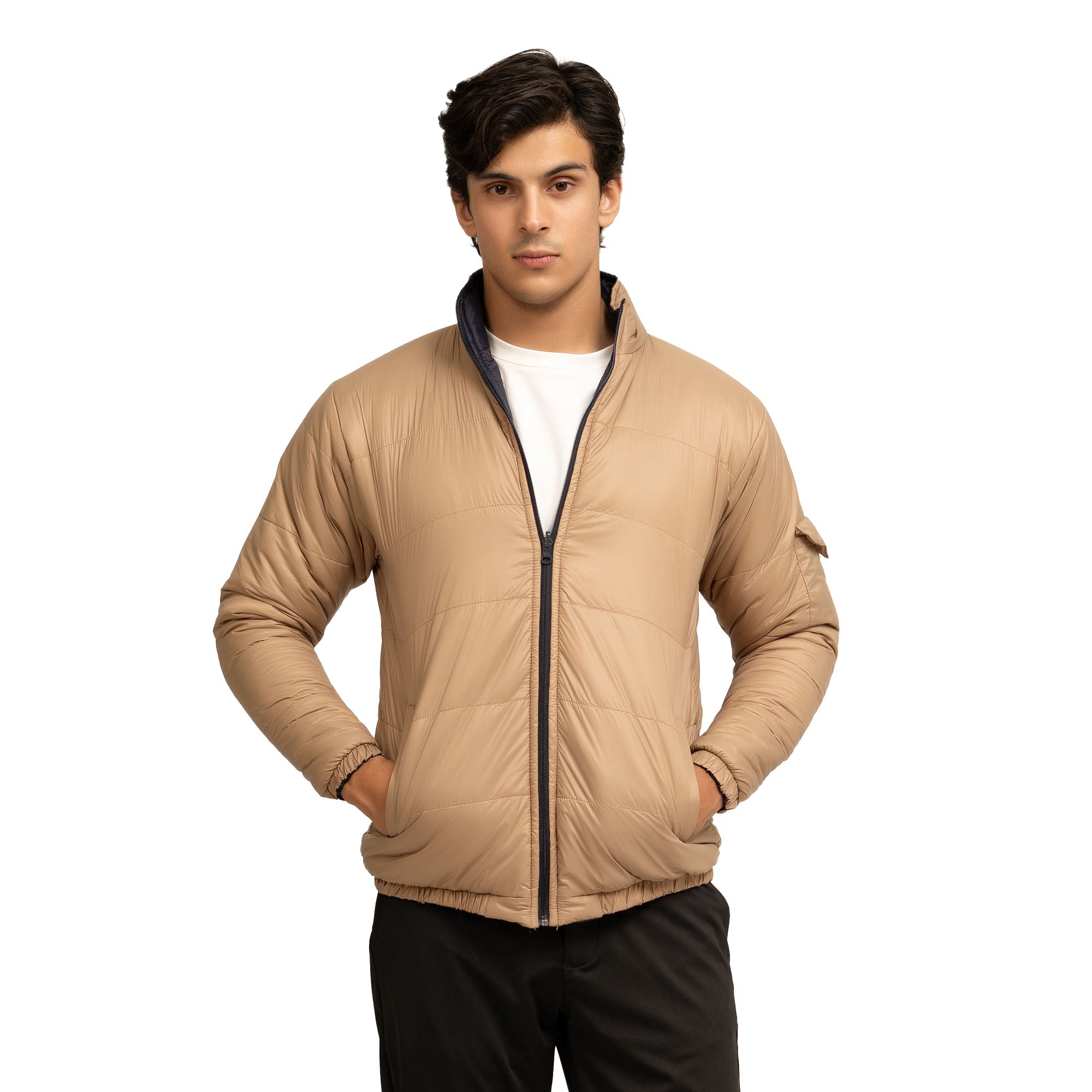 Zest Reversible Jacket - Blue/Camel