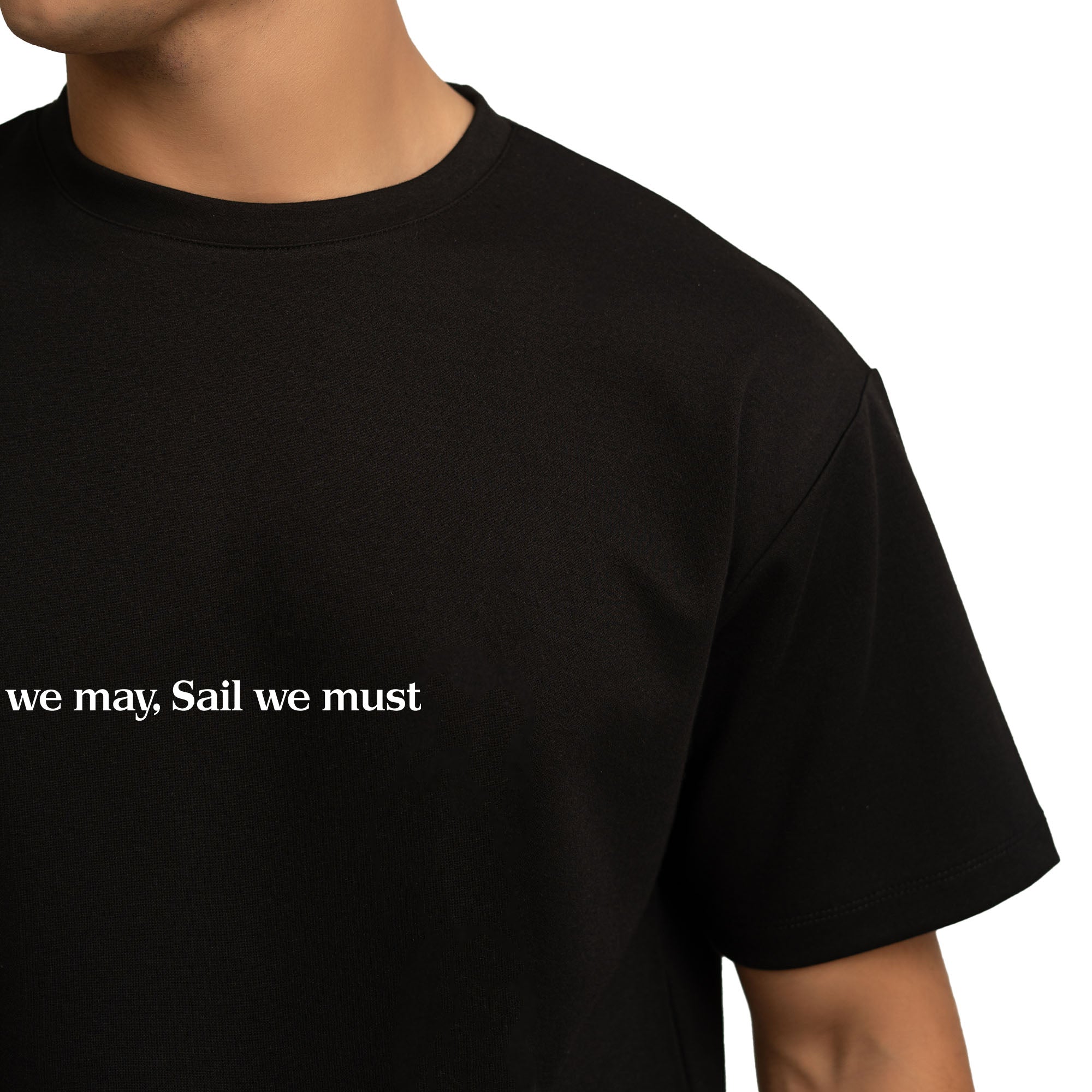 Pledge Oversize Tee with Text - Black