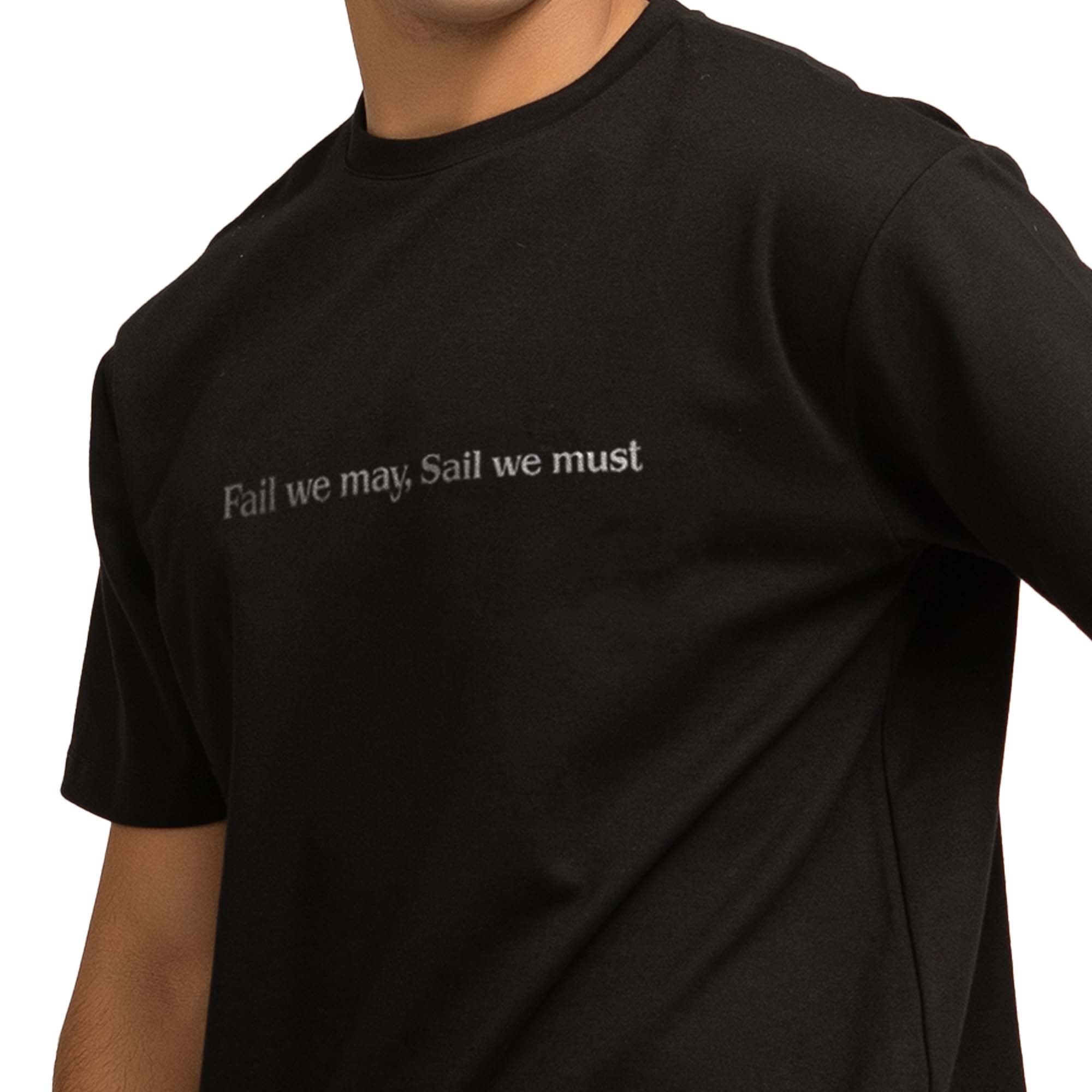 Pledge Oversize Tee with Text - Black