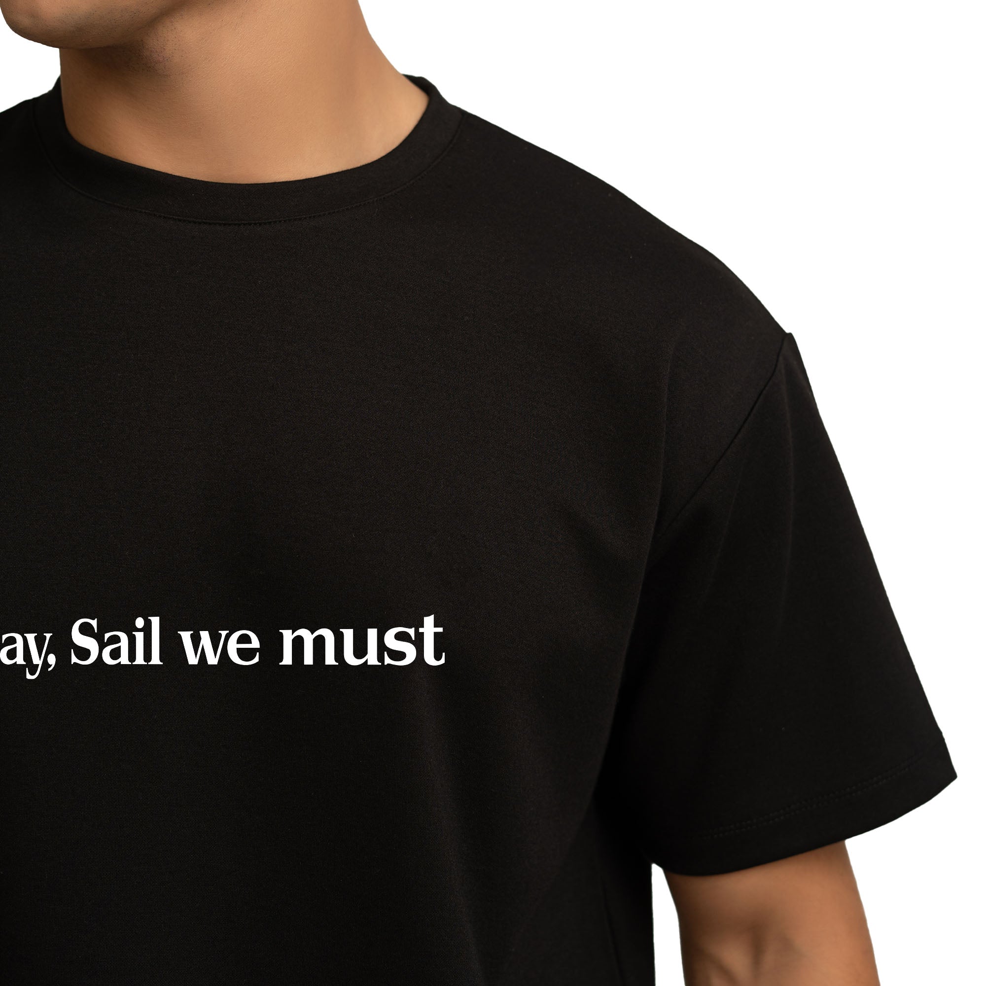 Pledge Oversize Tee with Text - Black