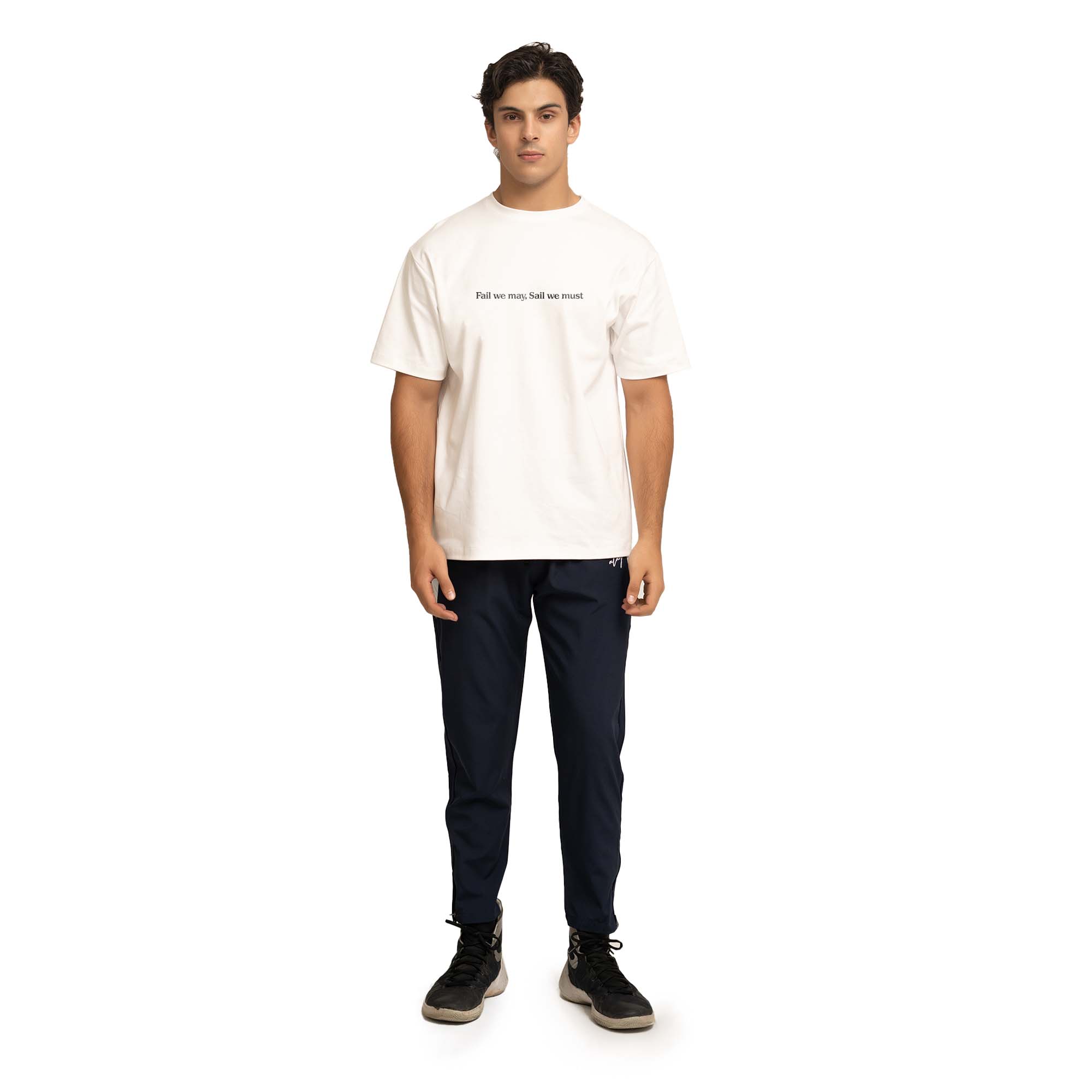 Pledge Oversize Tee with Text - White