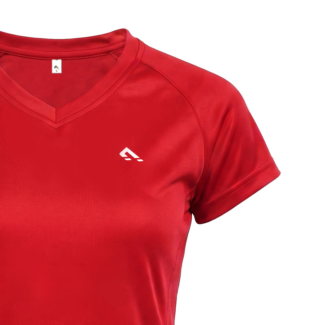 Active V- Neck (Red)