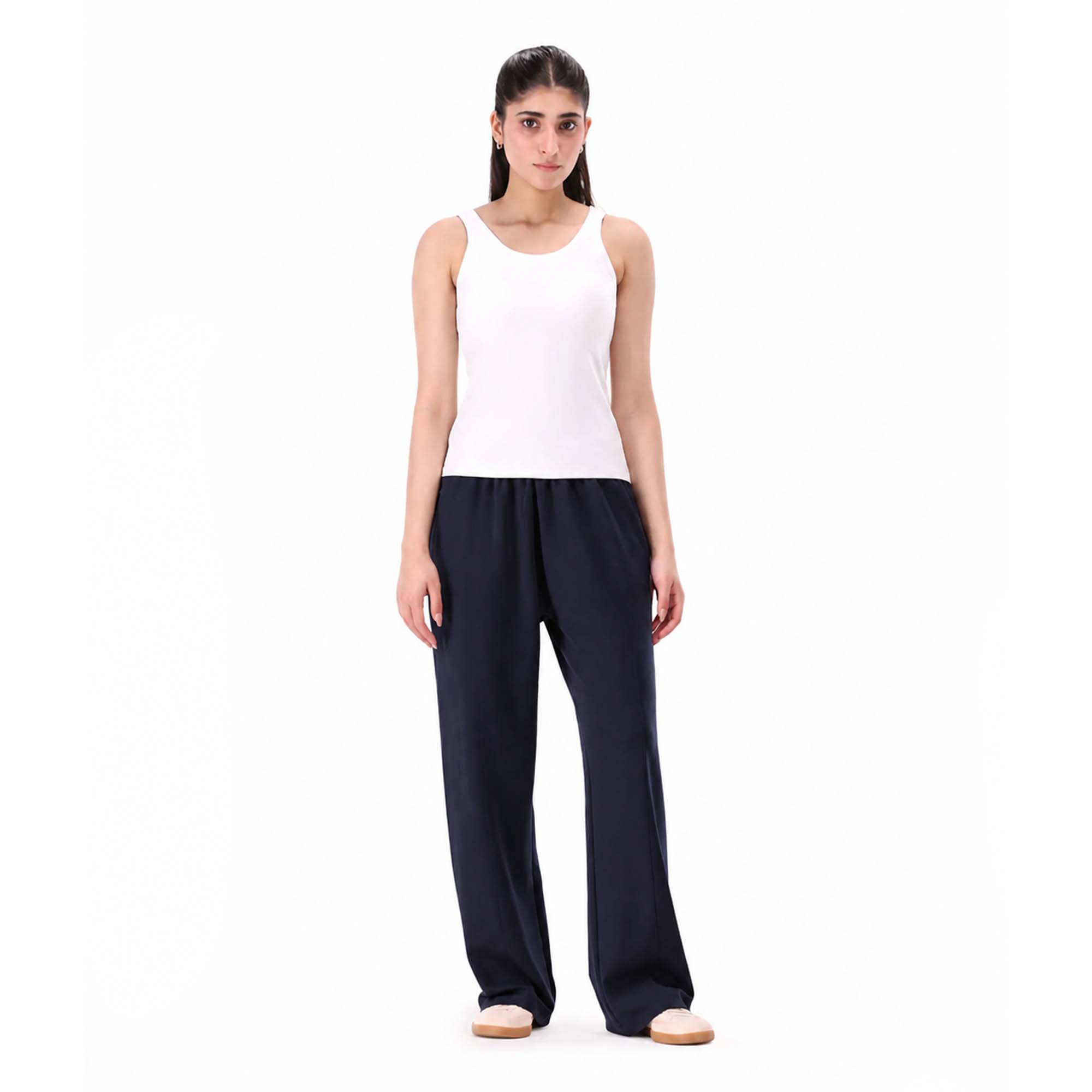 Veloura Wideleg Pant - Navy