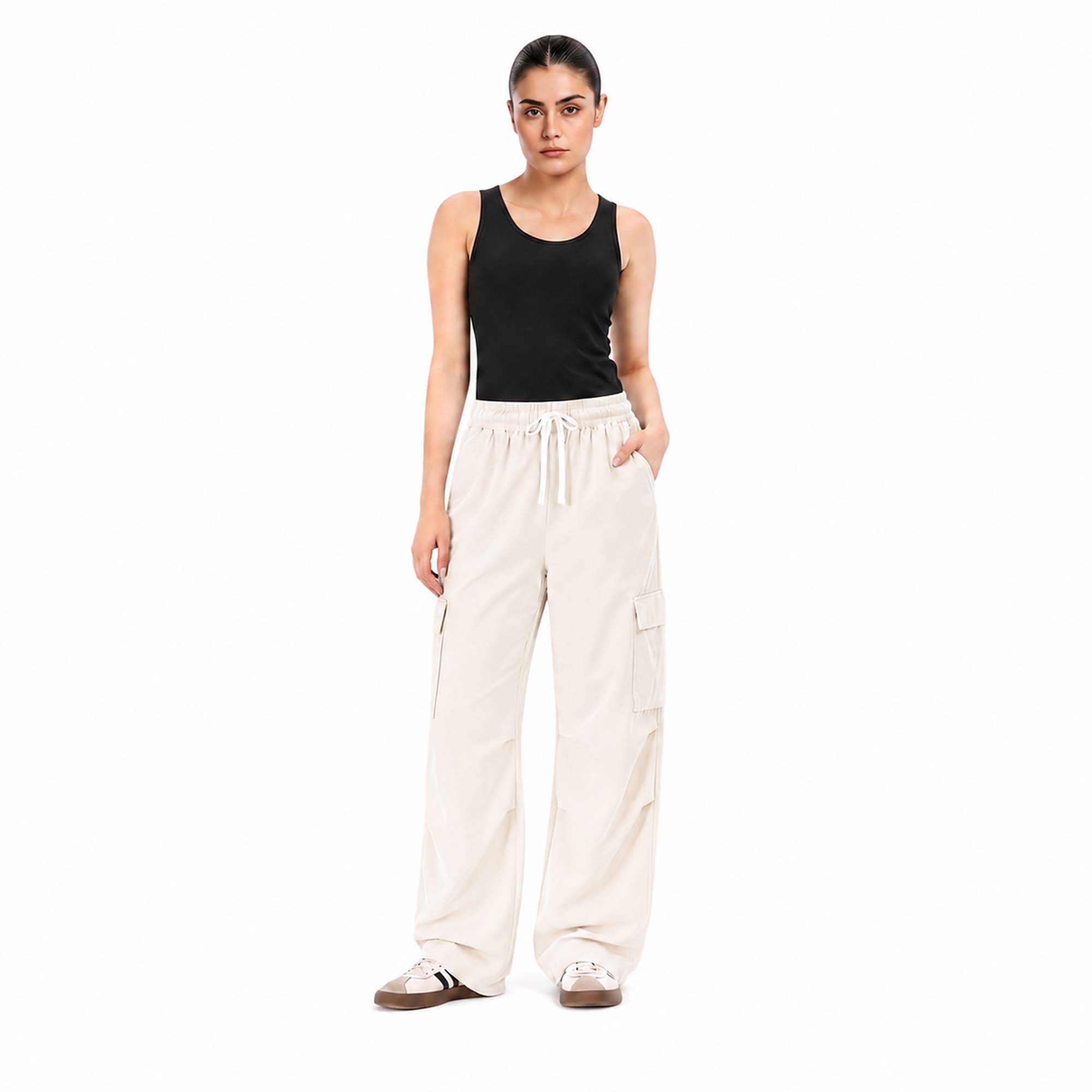 Alora Cargo Pants - Beige