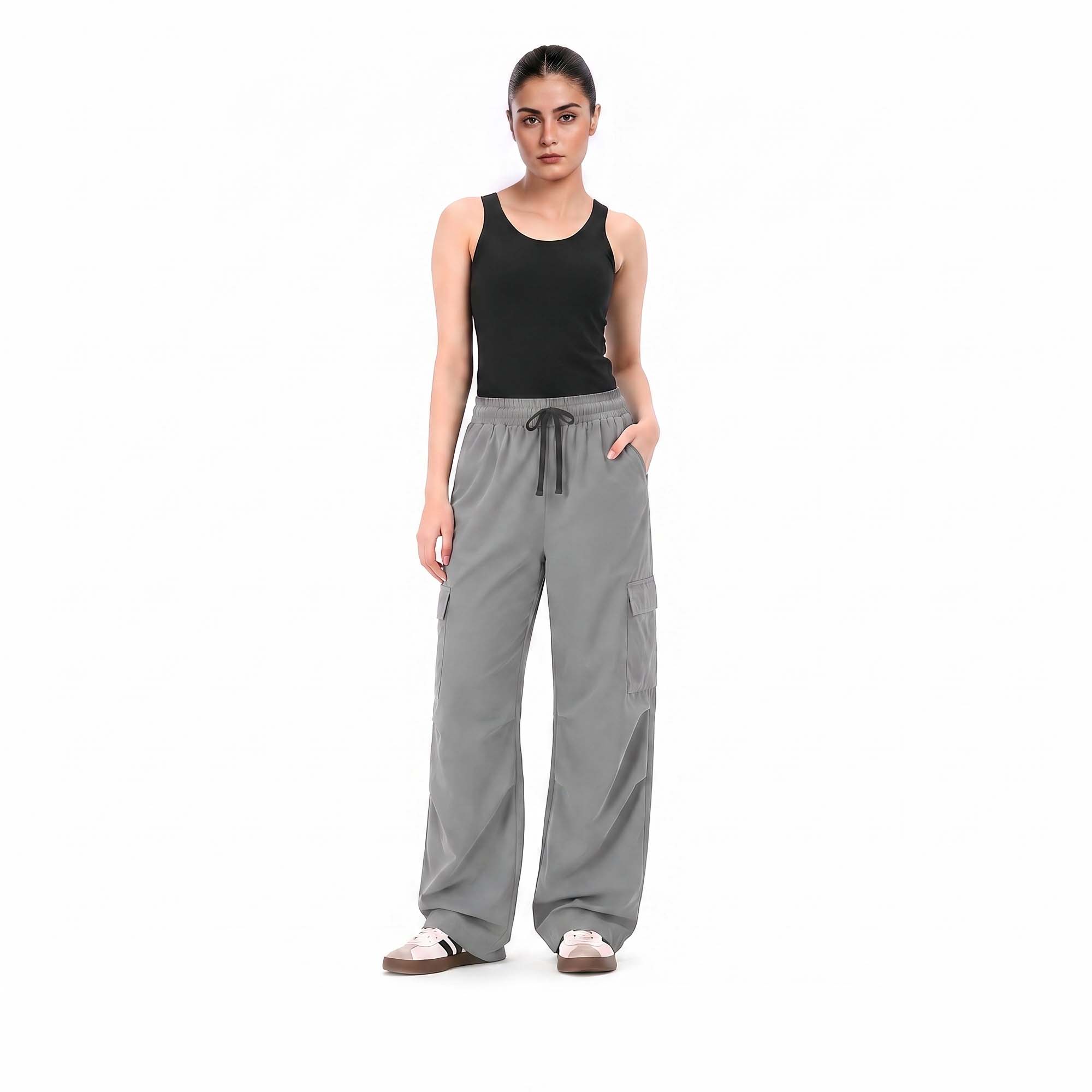 Alora Cargo Pants - Grey