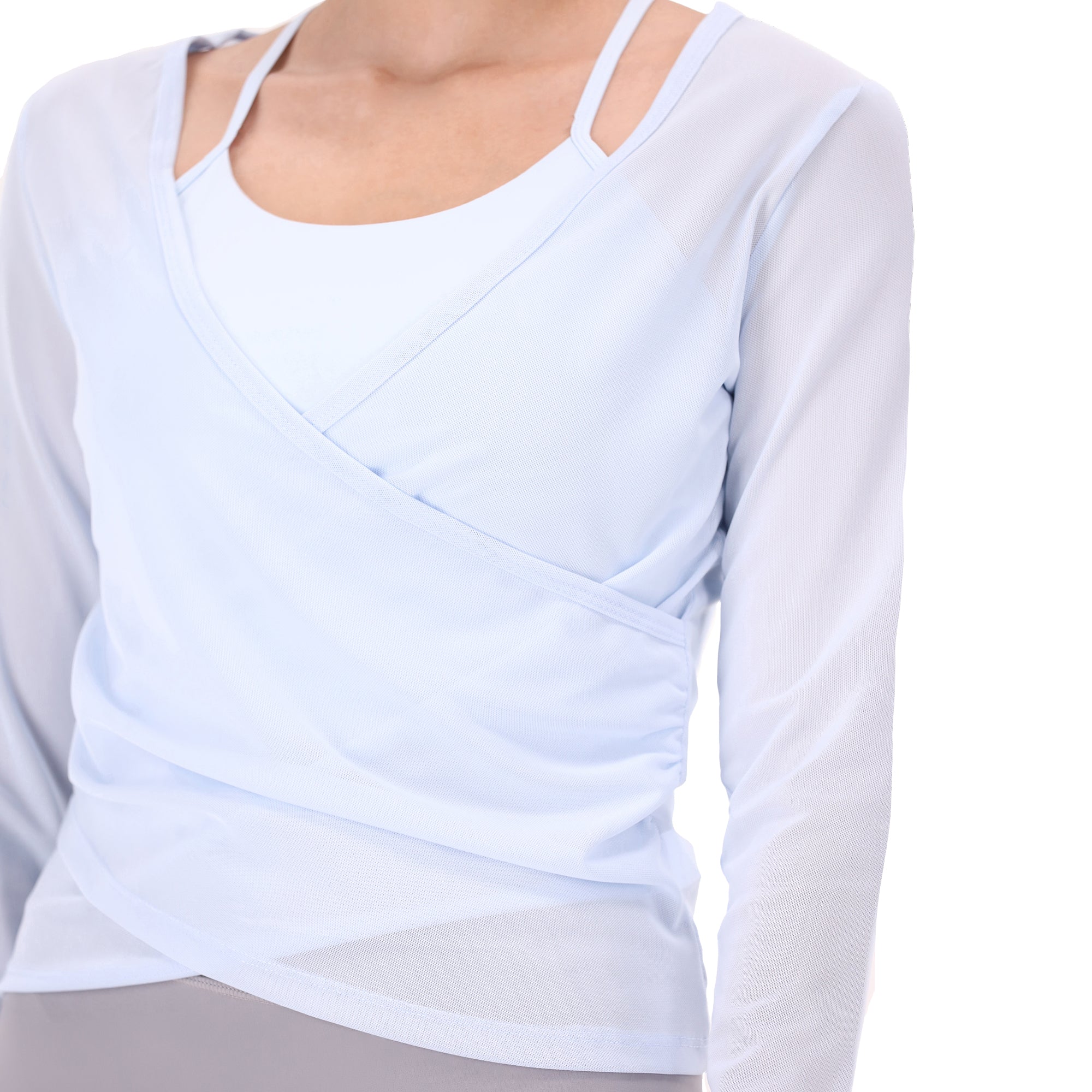 Girloft Mesh Top - Pale Aqua Blue