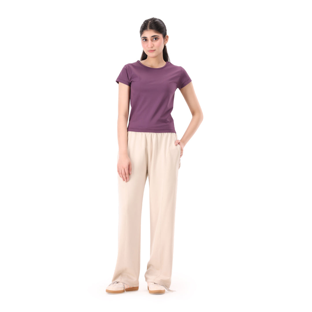 Veloura Wideleg Pant - Sand Beige