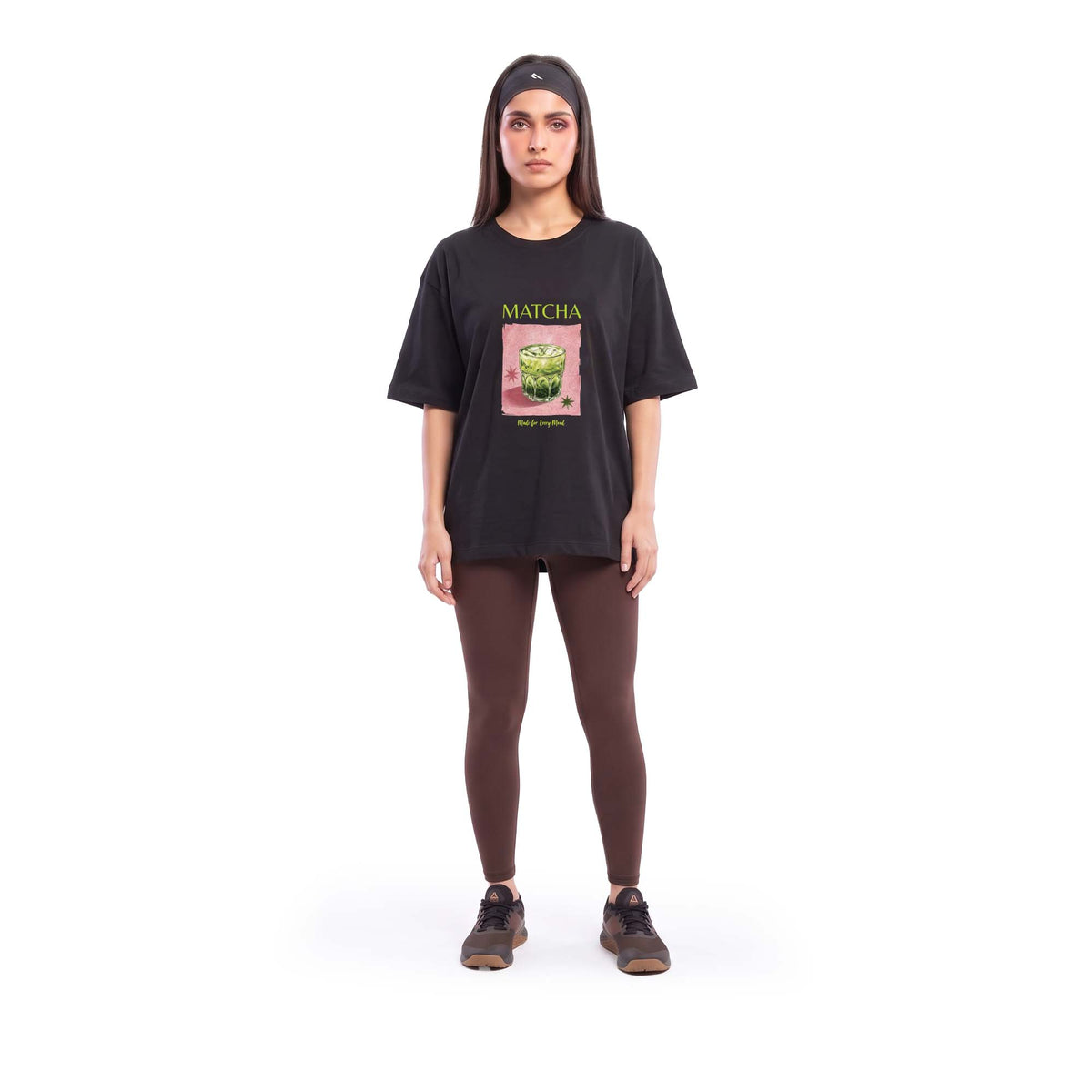 Matcha Mood Oversized Tee - Black