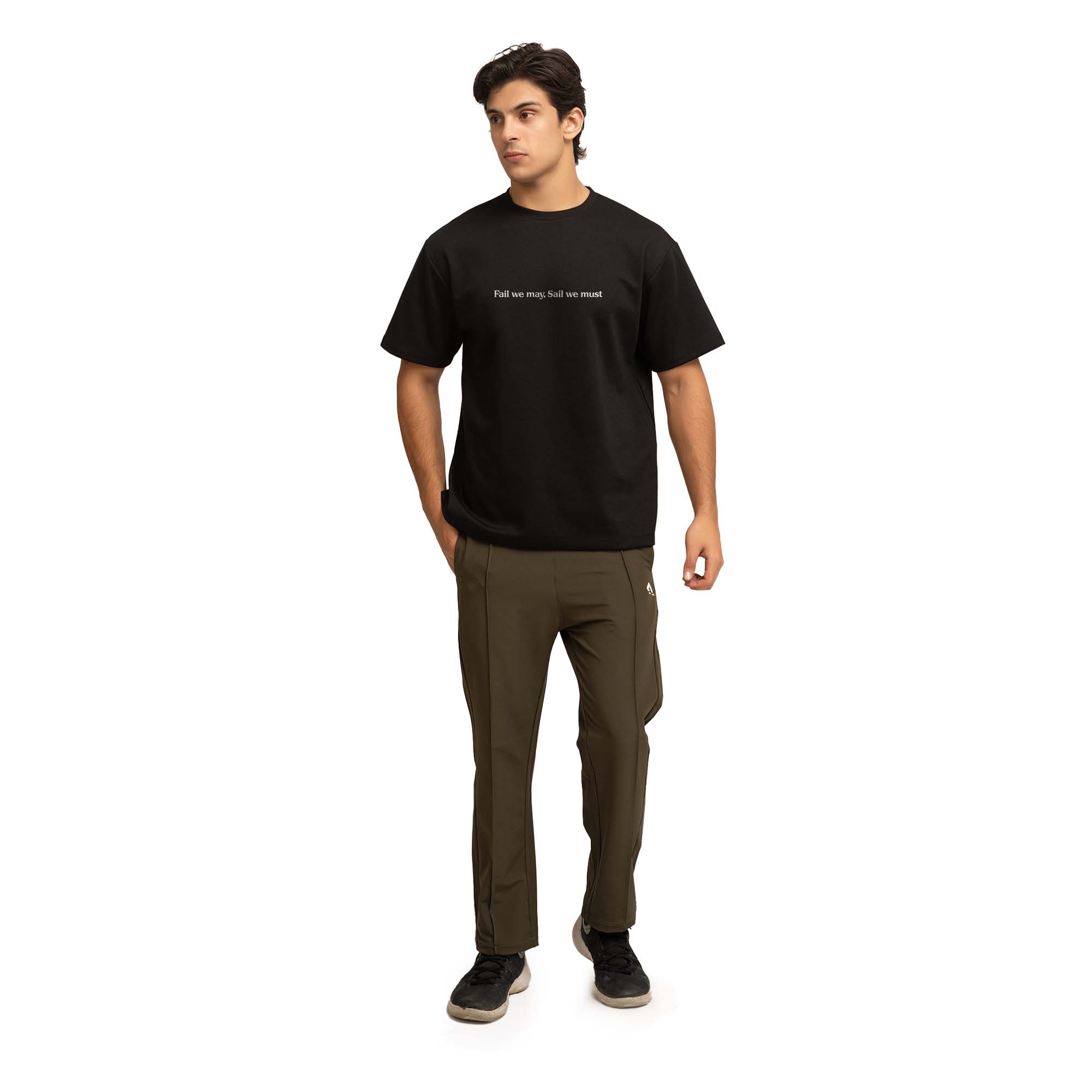 Pledge Oversize Tee with Text - Black