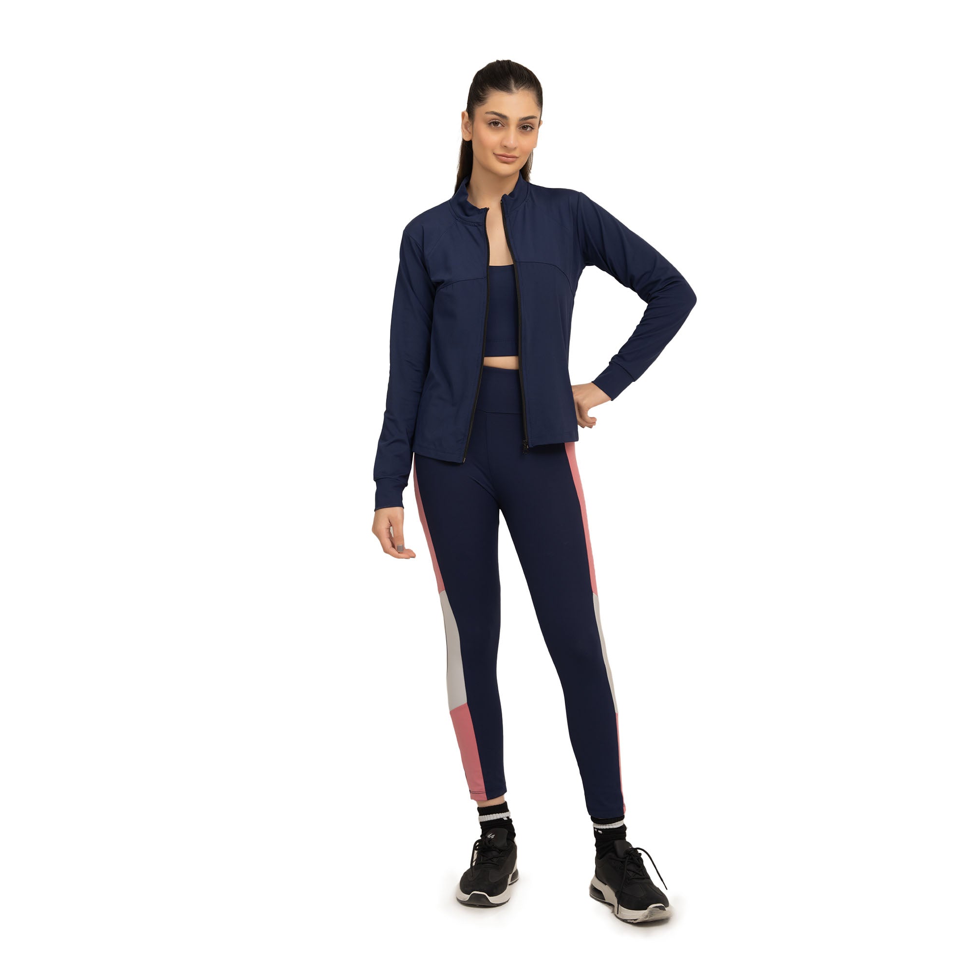Femme Fit Zipper Jacket - Navy
