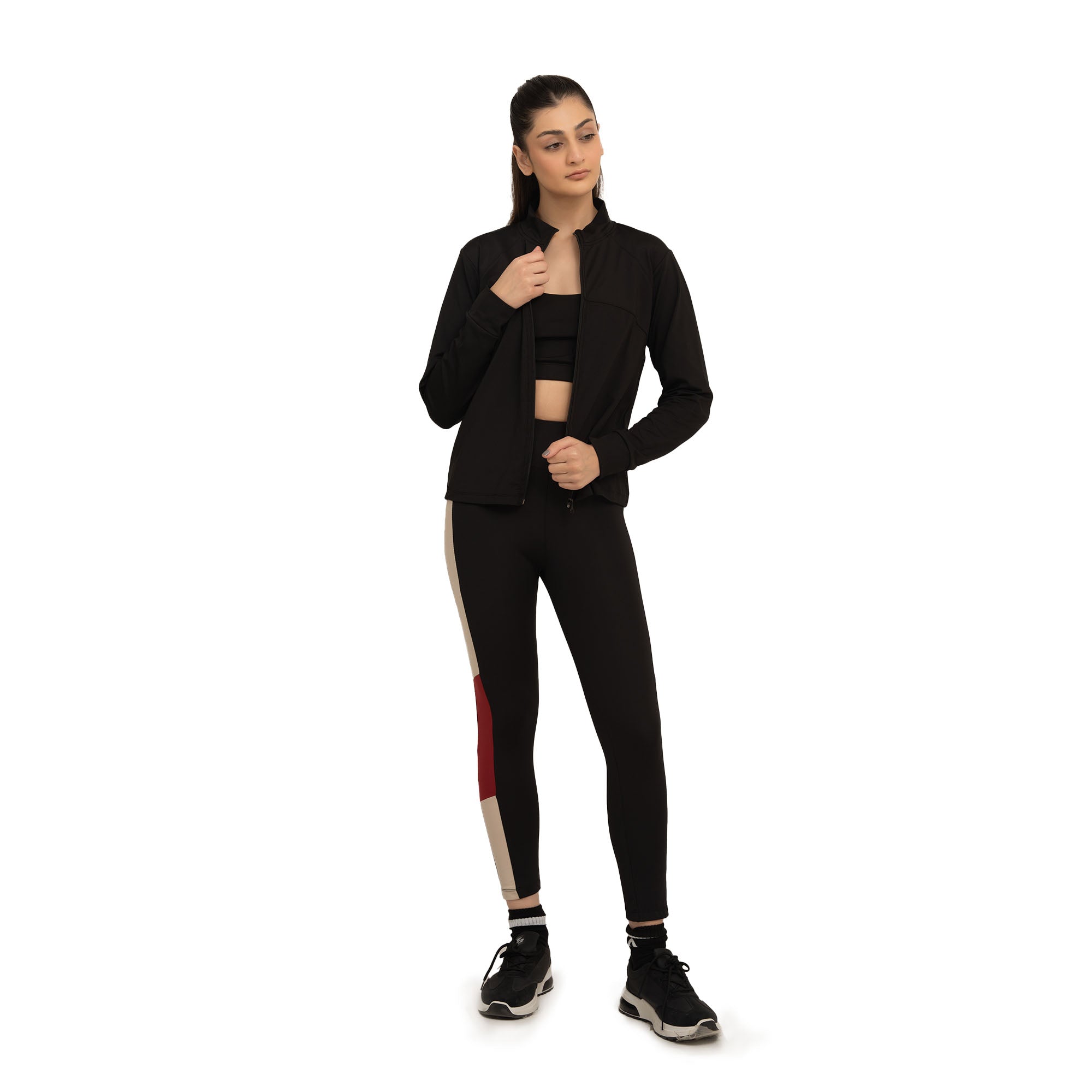 Femme Fit Zipper Jacket - Black